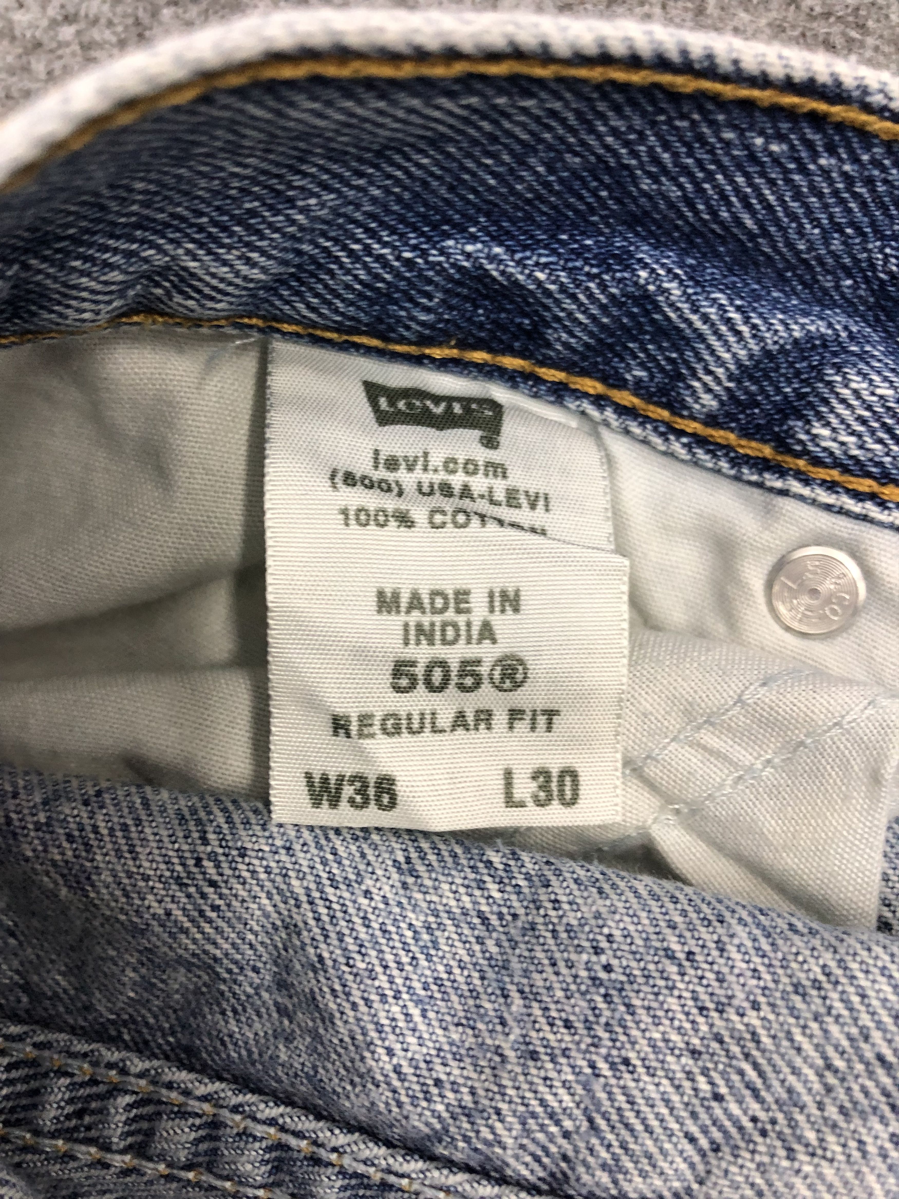 Levi's Vintage Levis 505 Regular Fit Denim Jeans DP1145 Size US 36 / EU 52 - 7 Thumbnail