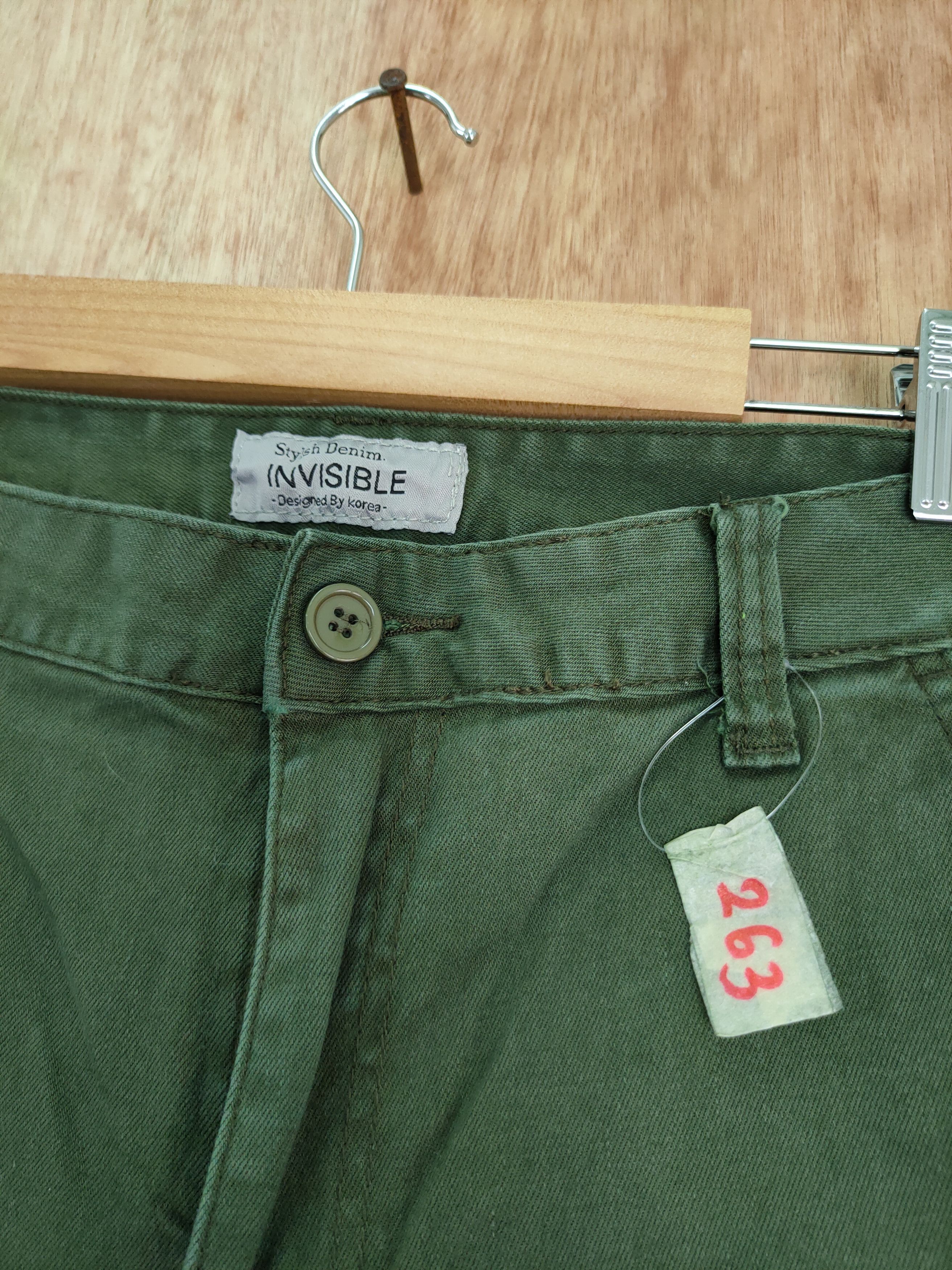 Japanese Brand DLL Invisible faded green skinny tactical cargo pants #263 Size US 31 - 4 Thumbnail