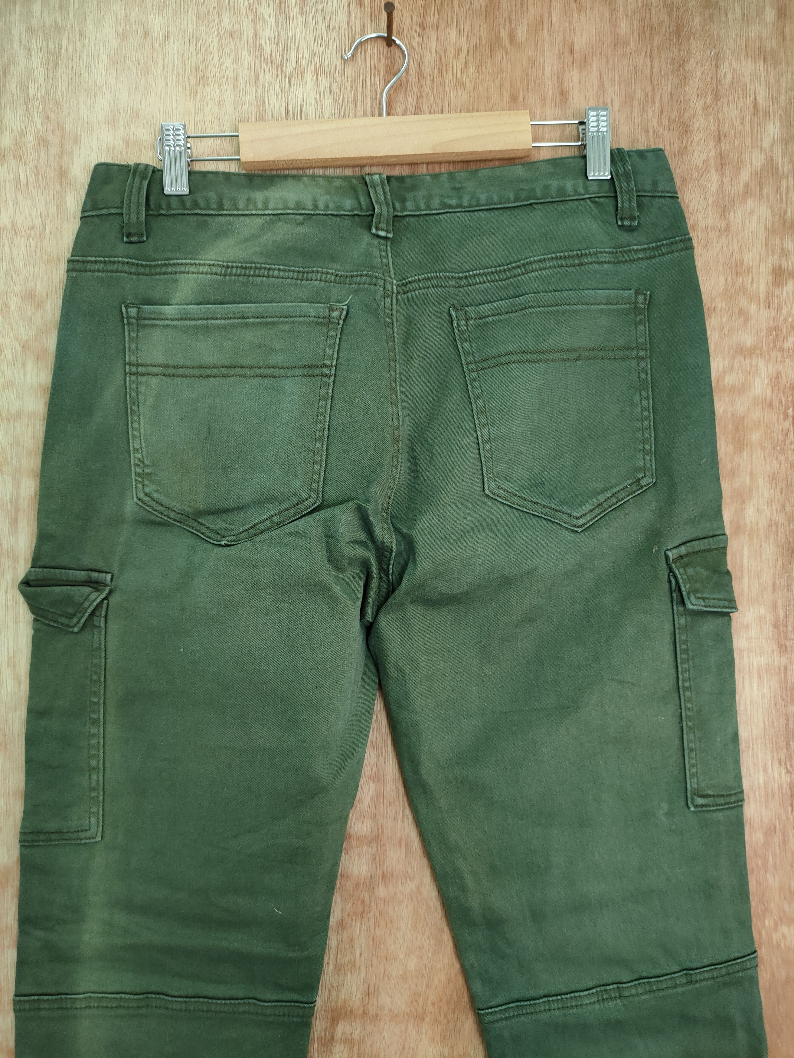 Japanese Brand DLL Invisible faded green skinny tactical cargo pants #263 Size US 31 - 7 Thumbnail