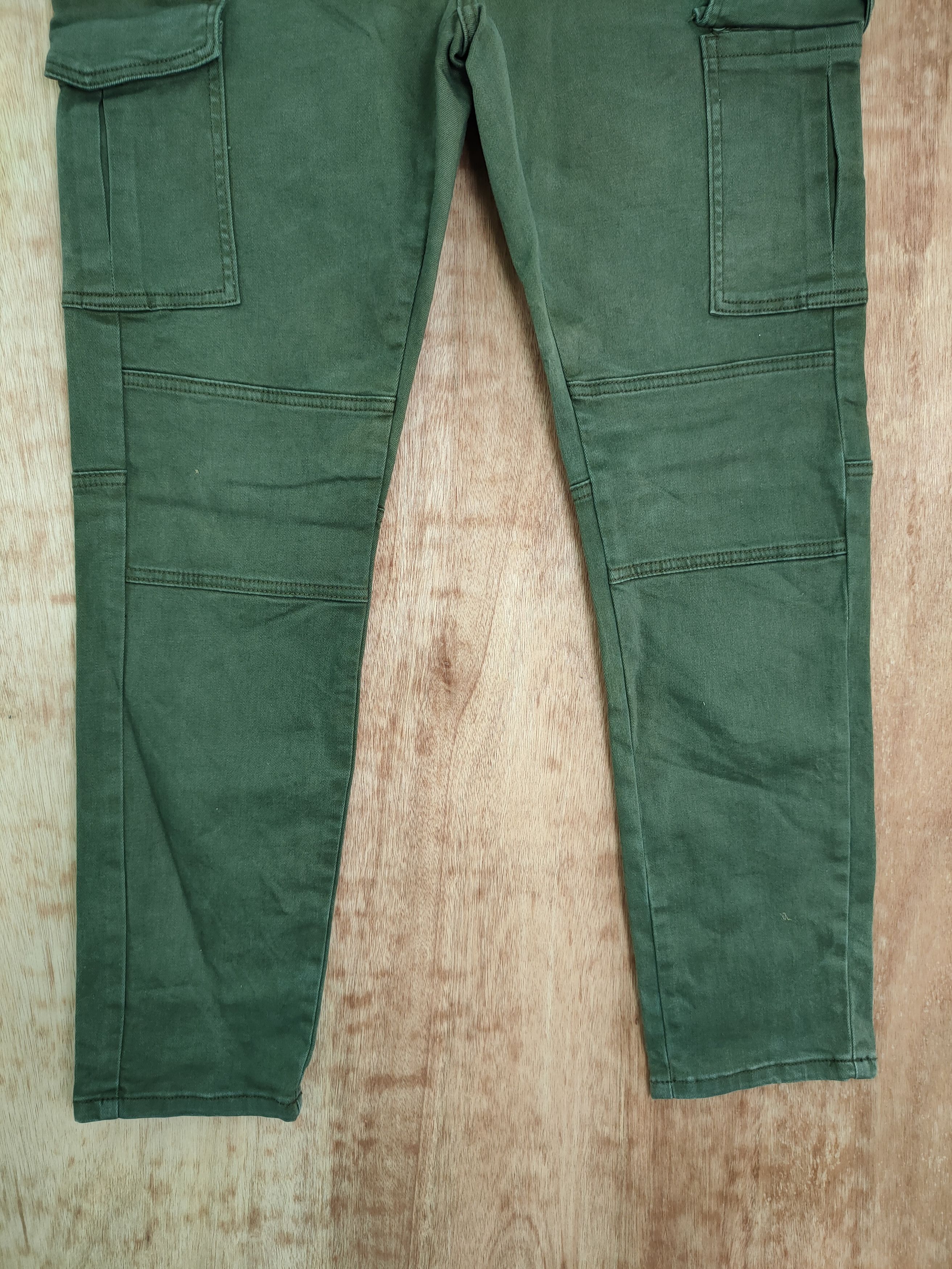 Japanese Brand DLL Invisible faded green skinny tactical cargo pants #263 Size US 31 - 2 Thumbnail
