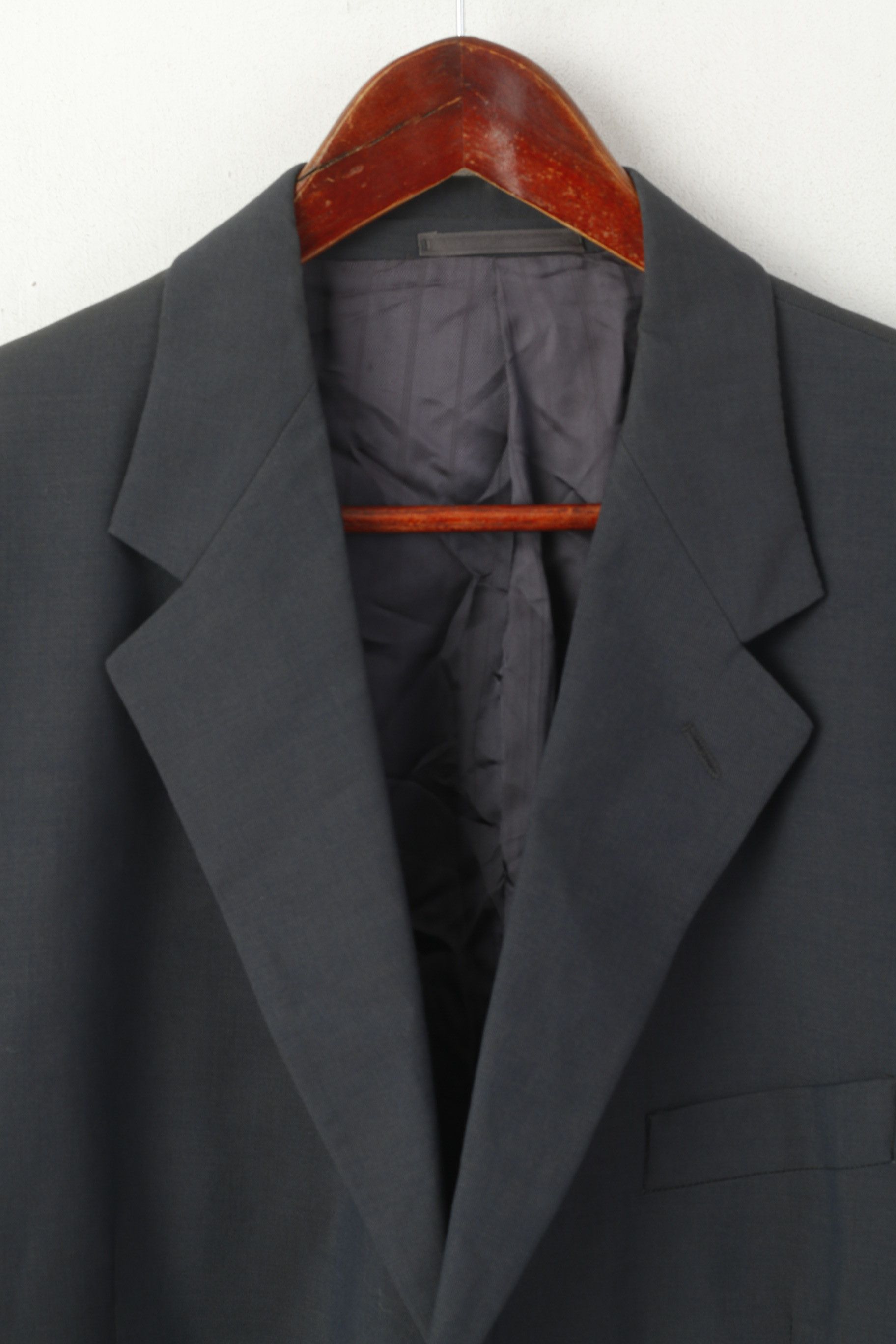 Jaeger Jaeger Men 54 44 Blazer Navy Pure New Wool 6579 Size 44R - 2 Thumbnail