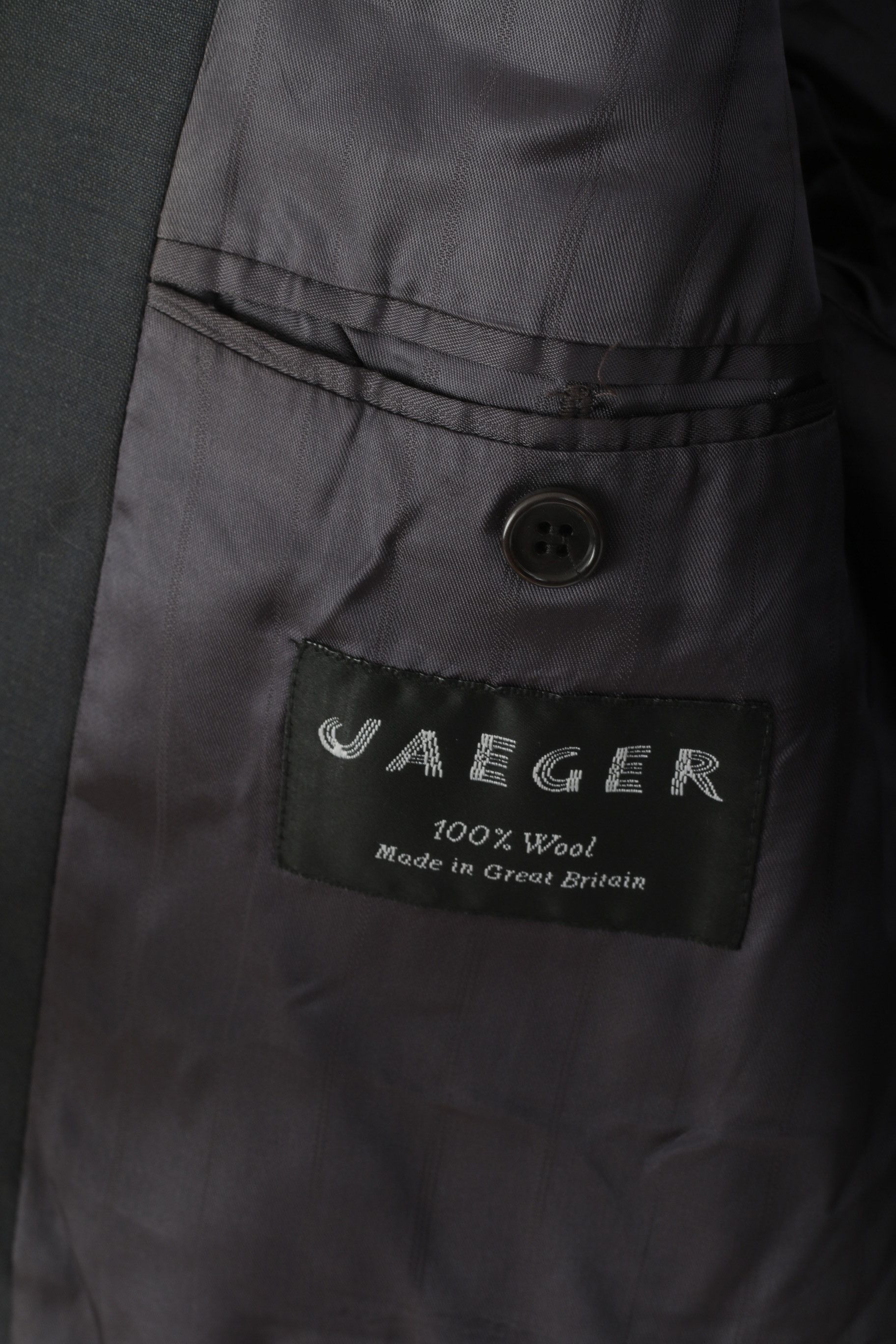 Jaeger Jaeger Men 54 44 Blazer Navy Pure New Wool 6579 Size 44R - 4 Thumbnail