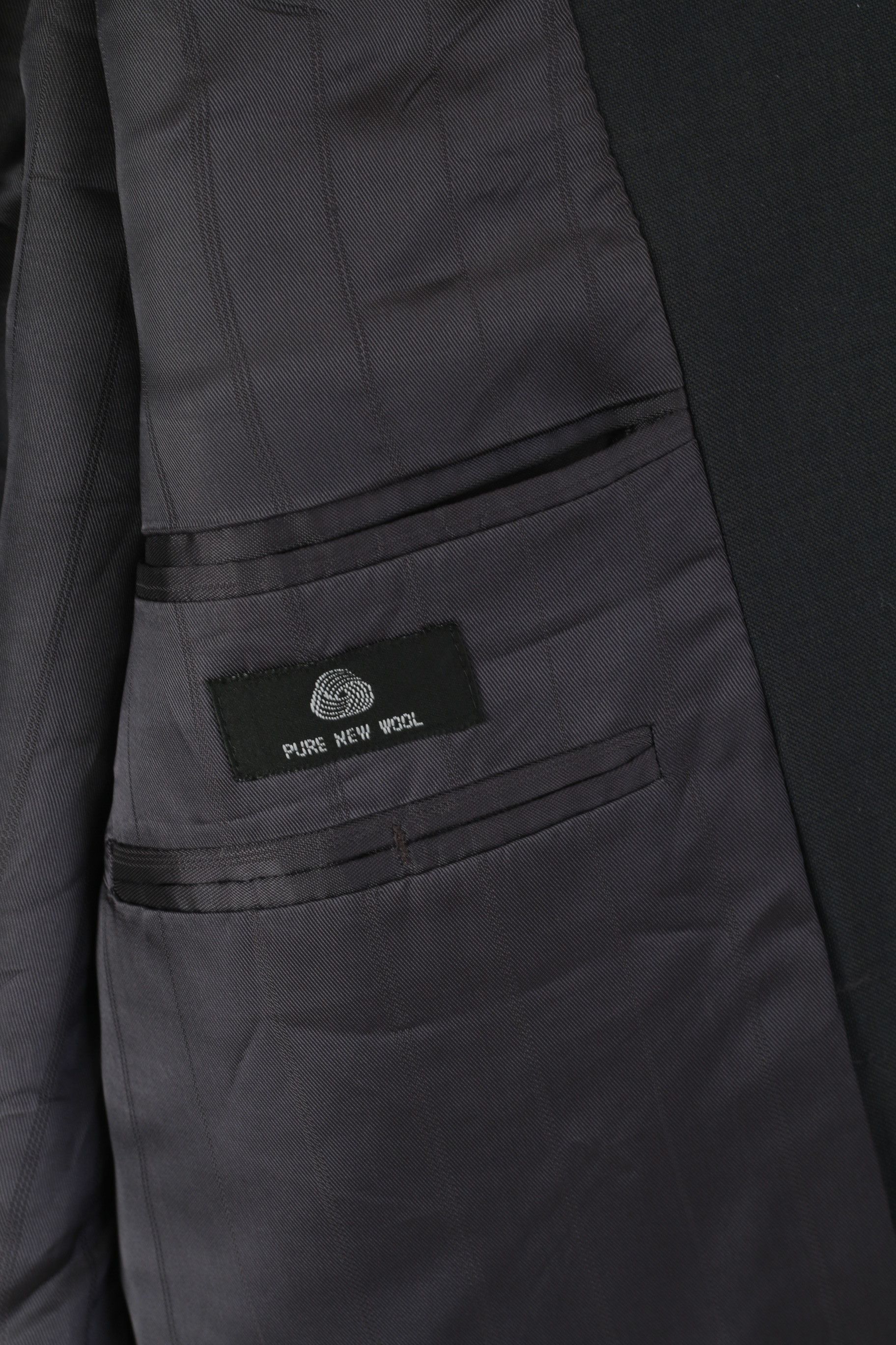 Jaeger Jaeger Men 54 44 Blazer Navy Pure New Wool 6579 Size 44R - 6 Thumbnail