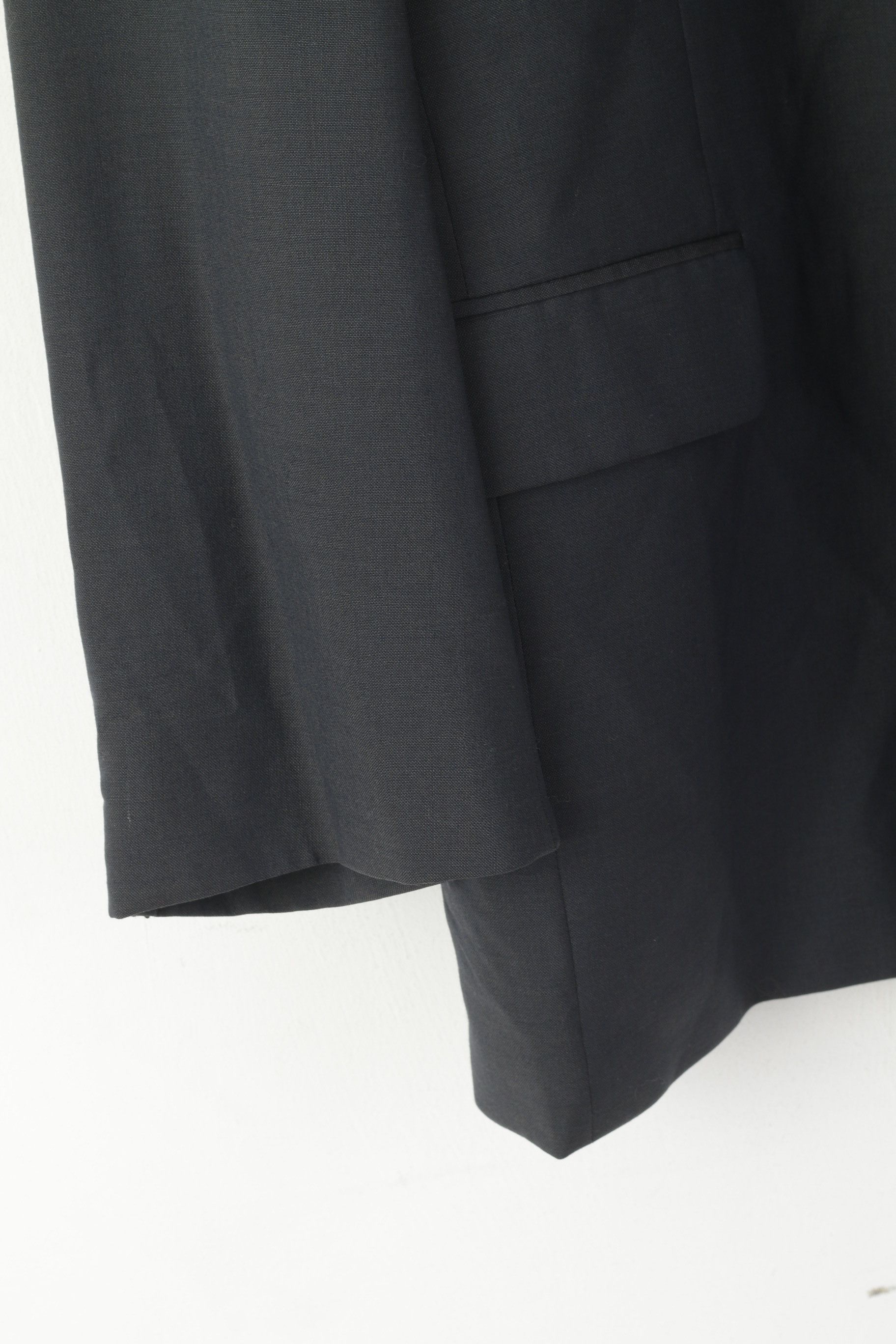 Jaeger Jaeger Men 54 44 Blazer Navy Pure New Wool 6579 Size 44R - 3 Thumbnail