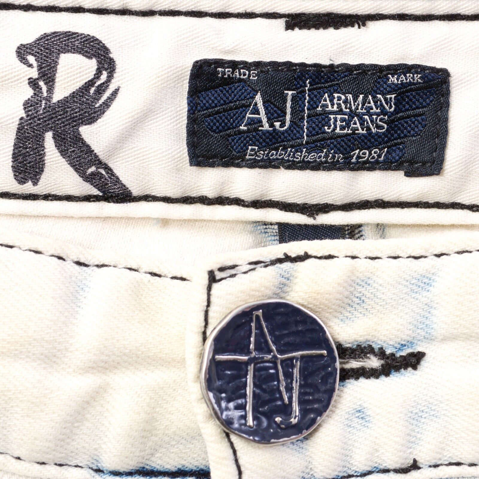 Armani J06 Slim Women W28 L32 White Denim Jeans Trousers Pants Size 28" / US 6 / IT 42 - 6 Thumbnail