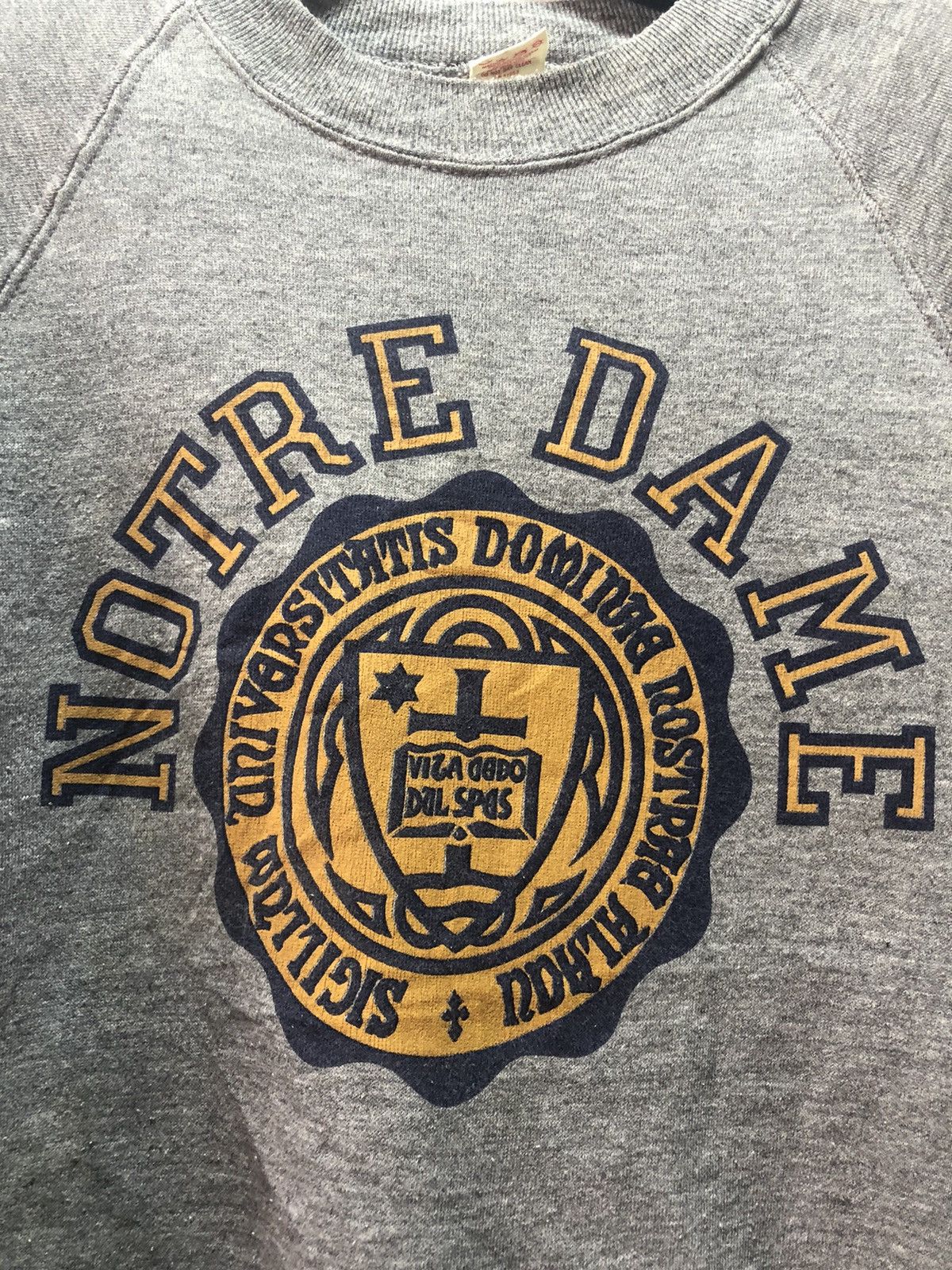 Vintage Vintage NOTRE DAME Sweatshirt Triblend 80s Collegiate Size US M / EU 48-50 / 2 - 3 Thumbnail