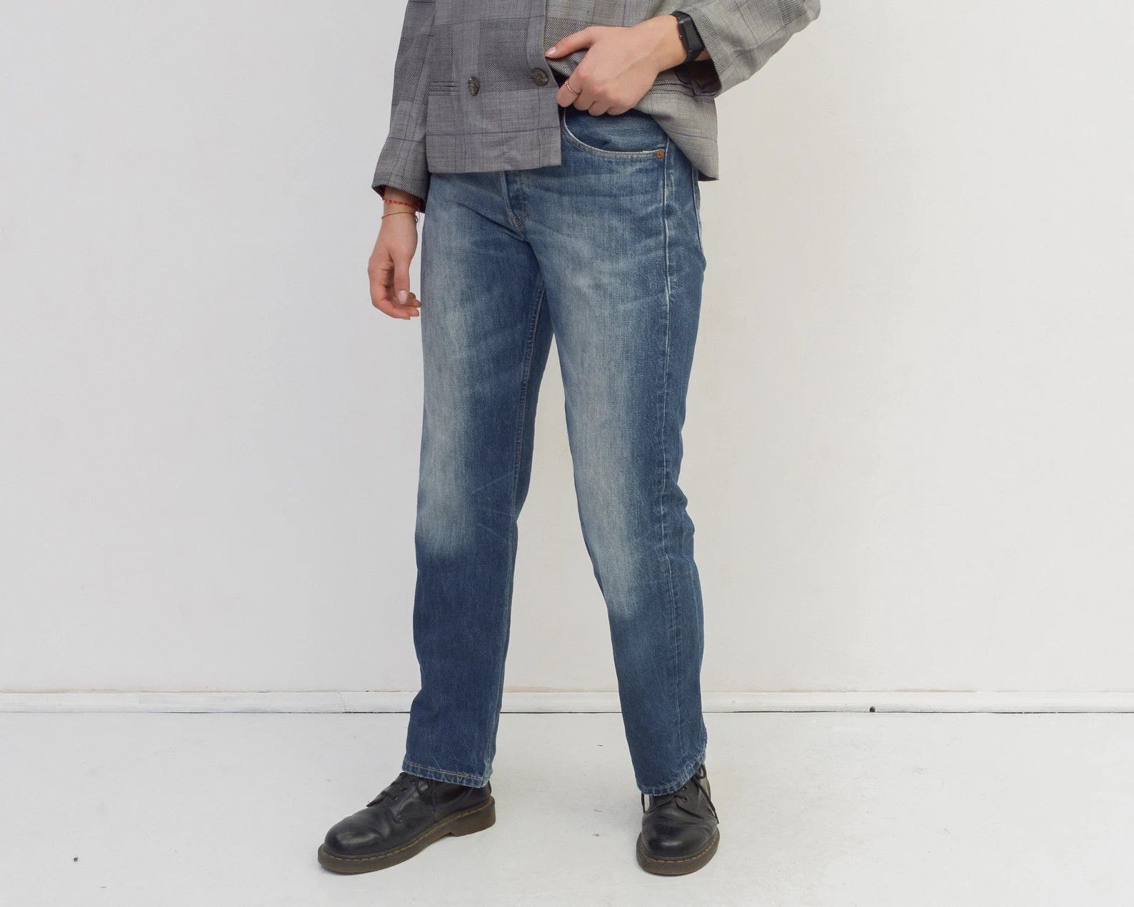 Levi's 501 Women W31 L32 Denim Jeans Trousers Pants Blue Straight Size 31" - 4 Thumbnail