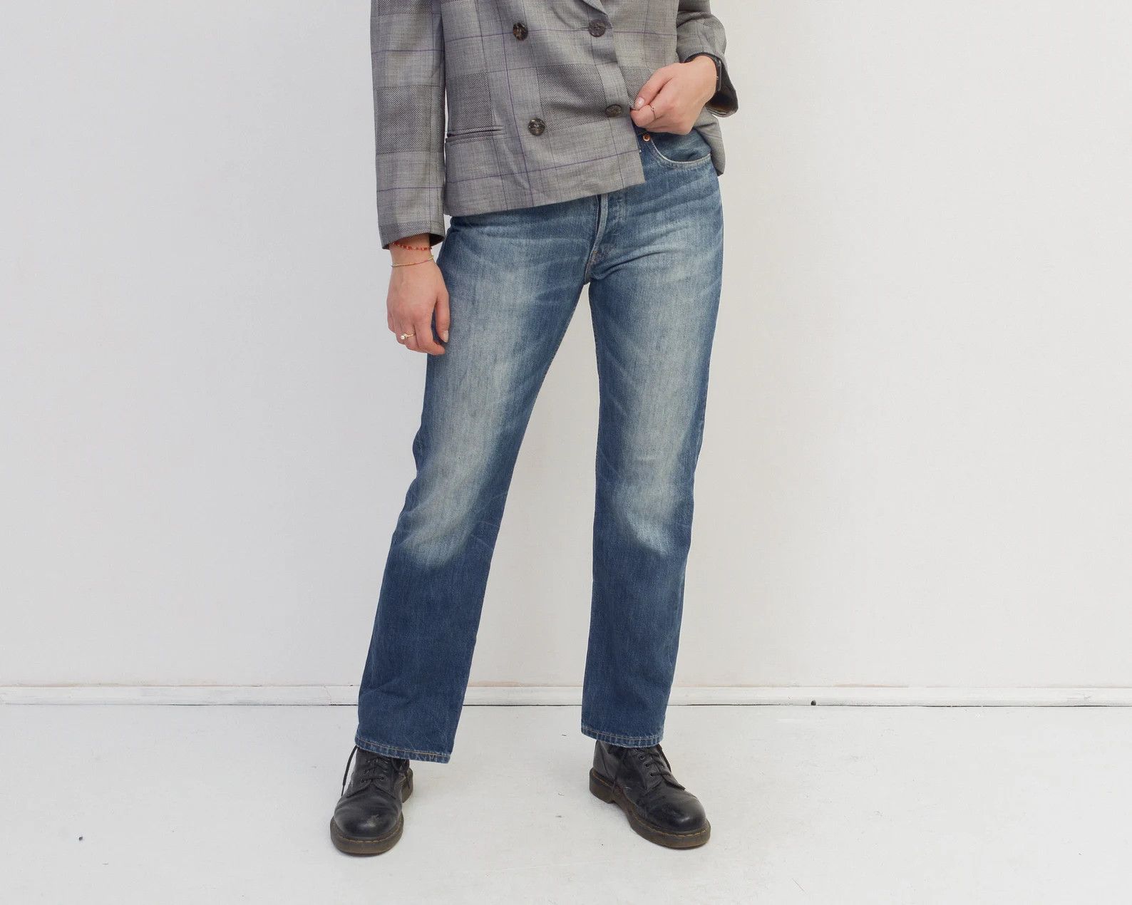 Levi's 501 Women W31 L32 Denim Jeans Trousers Pants Blue Straight Size 31" - 3 Thumbnail