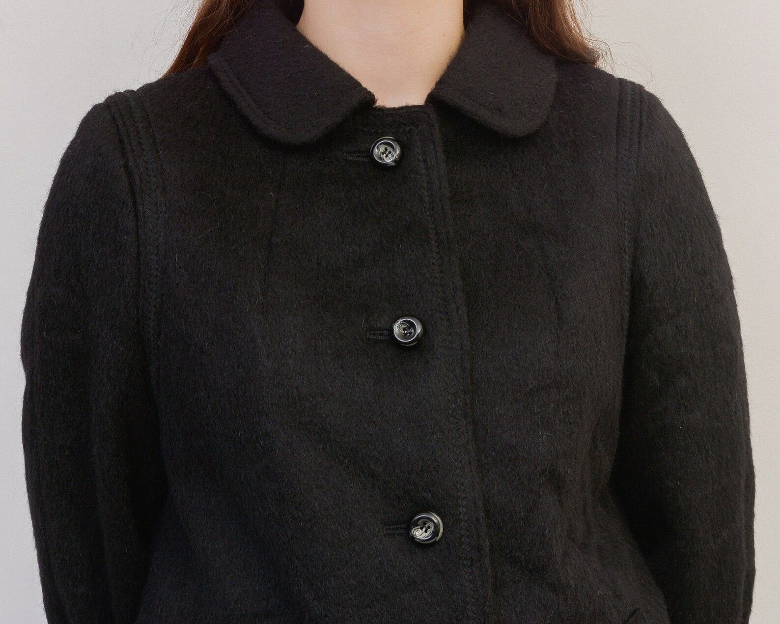 C&A × Vintage Lama Wool Mohair UK 18 Overcoat Coat Warm Winter Jacket VTG Size XL / US 12-14 / IT 48-50 - 7 Thumbnail