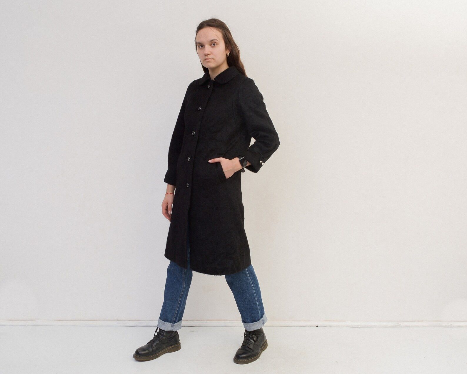 C&A × Vintage Lama Wool Mohair UK 18 Overcoat Coat Warm Winter Jacket VTG Size XL / US 12-14 / IT 48-50 - 4 Thumbnail