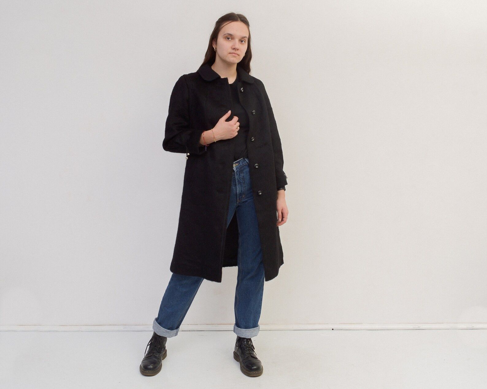 C&A × Vintage Lama Wool Mohair UK 18 Overcoat Coat Warm Winter Jacket VTG Size XL / US 12-14 / IT 48-50 - 3 Thumbnail
