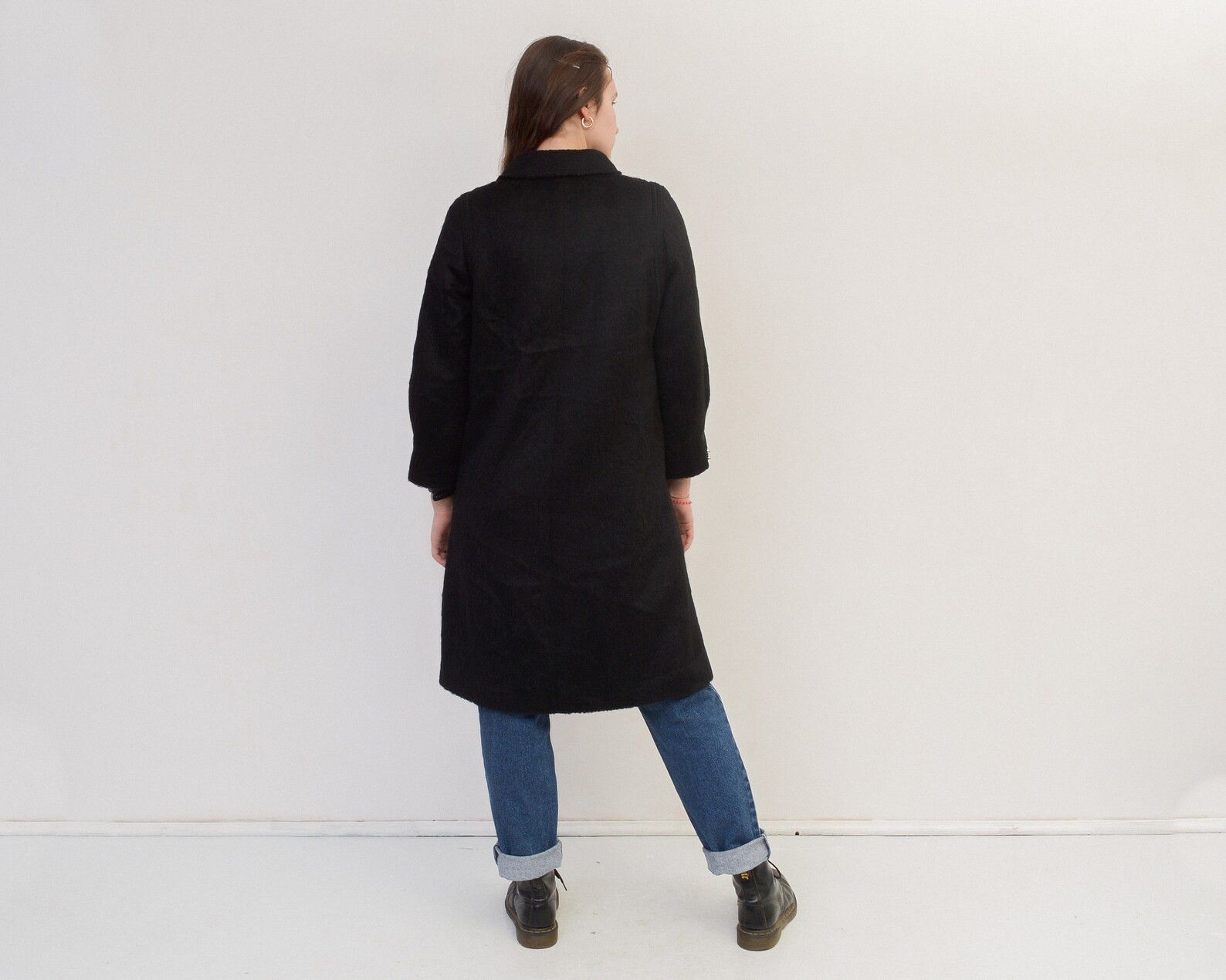 C&A × Vintage Lama Wool Mohair UK 18 Overcoat Coat Warm Winter Jacket VTG Size XL / US 12-14 / IT 48-50 - 8 Thumbnail