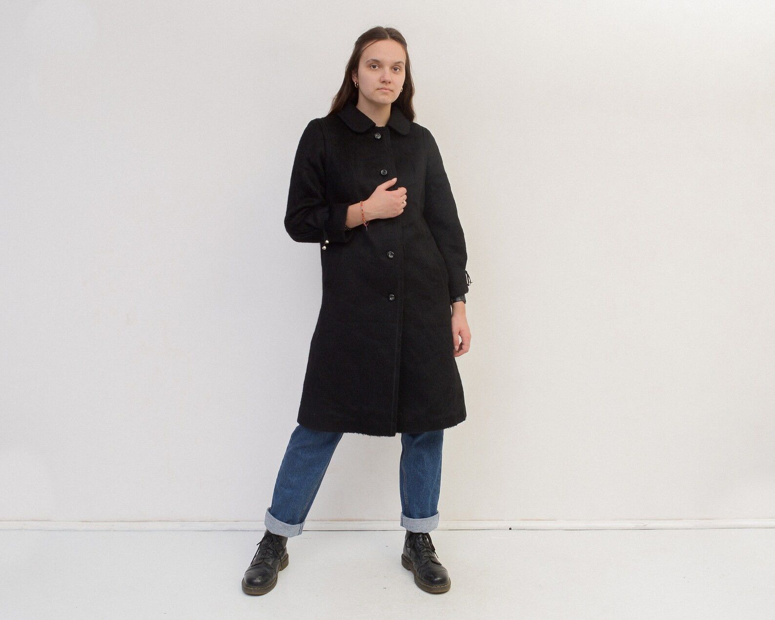 C&A × Vintage Lama Wool Mohair UK 18 Overcoat Coat Warm Winter Jacket VTG Size XL / US 12-14 / IT 48-50 - 1 Thumbnail