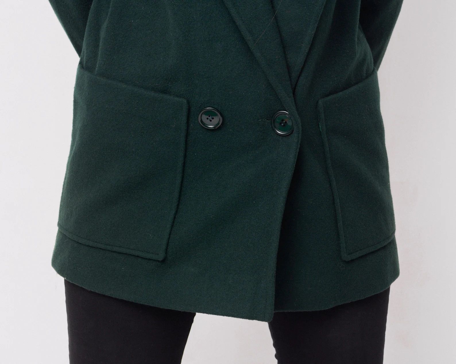 Vintage Gallery Wool Coat Jacket Overcoat Double Breasted Blazer VTG Size L / US 10 / IT 46 - 5 Thumbnail