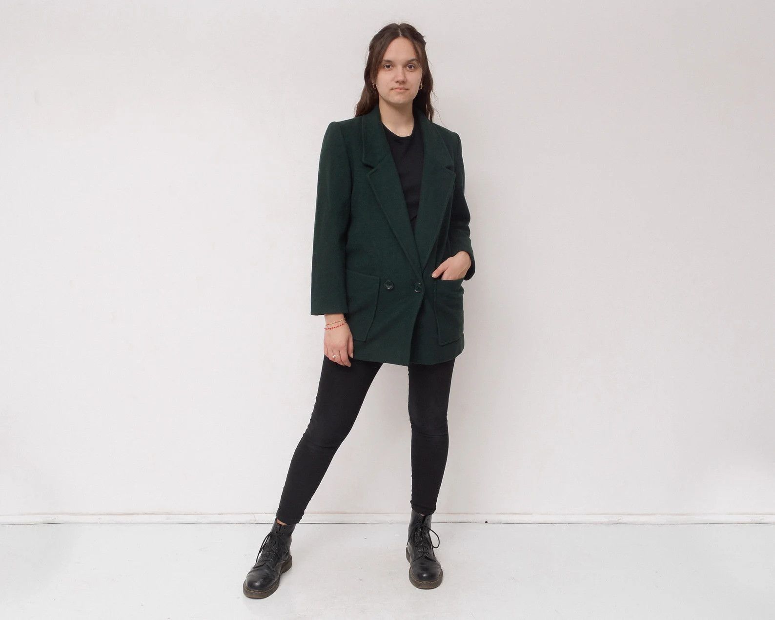 Vintage Gallery Wool Coat Jacket Overcoat Double Breasted Blazer VTG Size L / US 10 / IT 46 - 1 Thumbnail