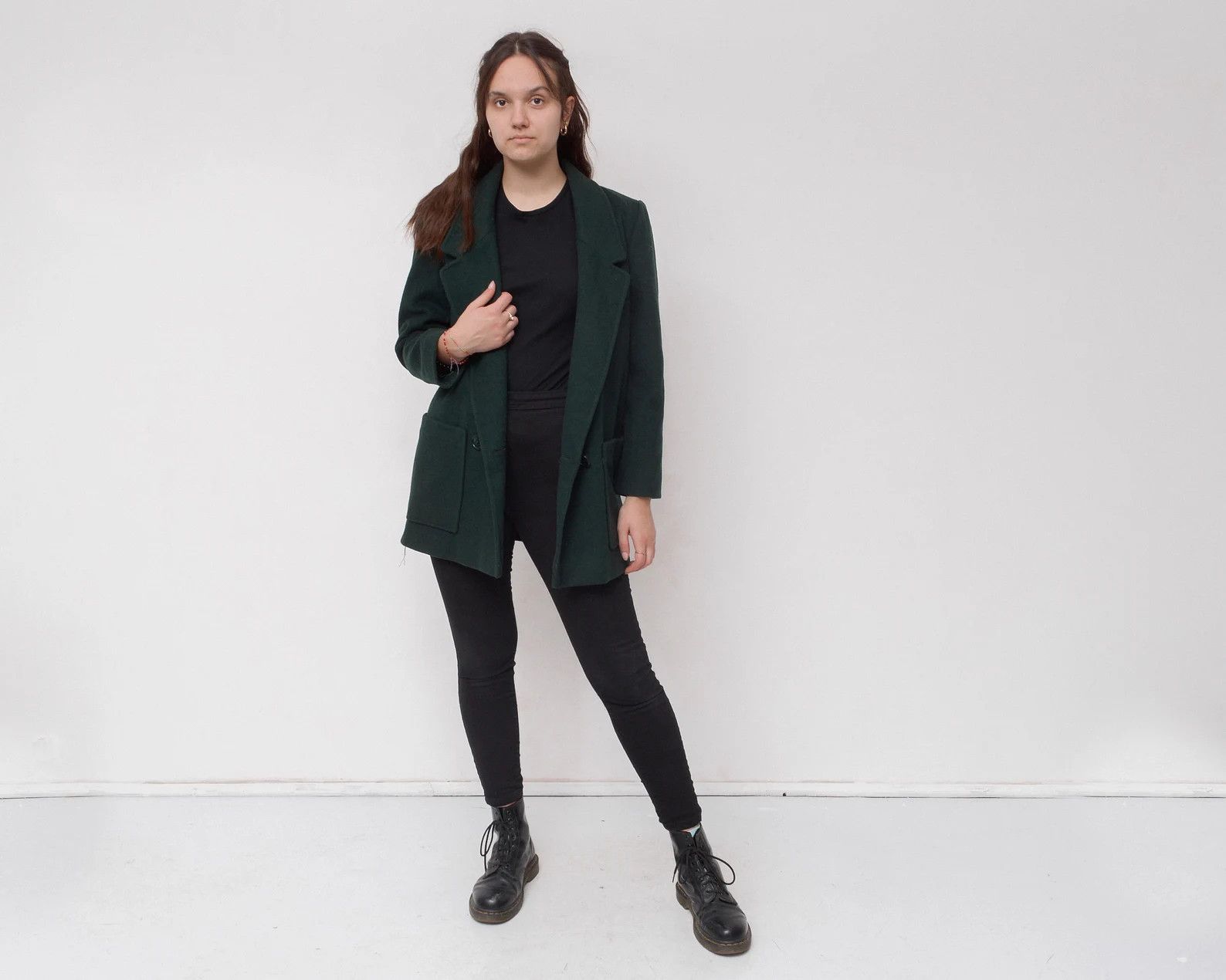 Vintage Gallery Wool Coat Jacket Overcoat Double Breasted Blazer VTG Size L / US 10 / IT 46 - 2 Thumbnail