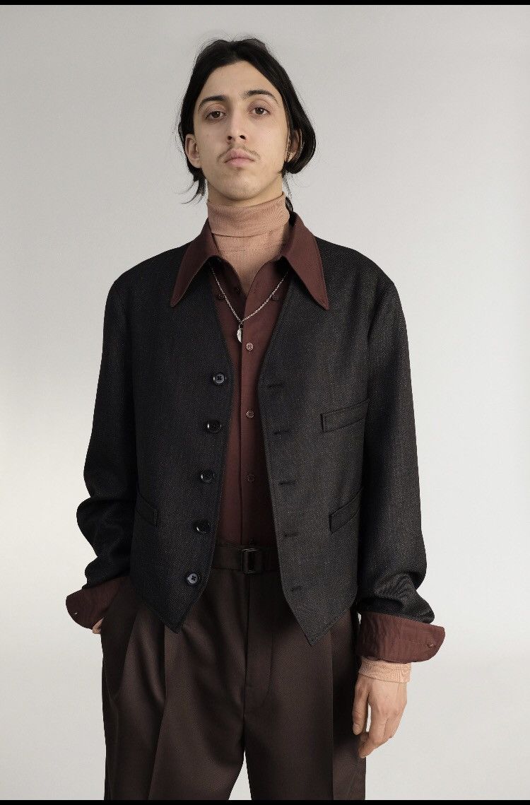 LEMAIRE CROPPED CROMBIE JACKET BLACK lemaire cropped crombie jacket