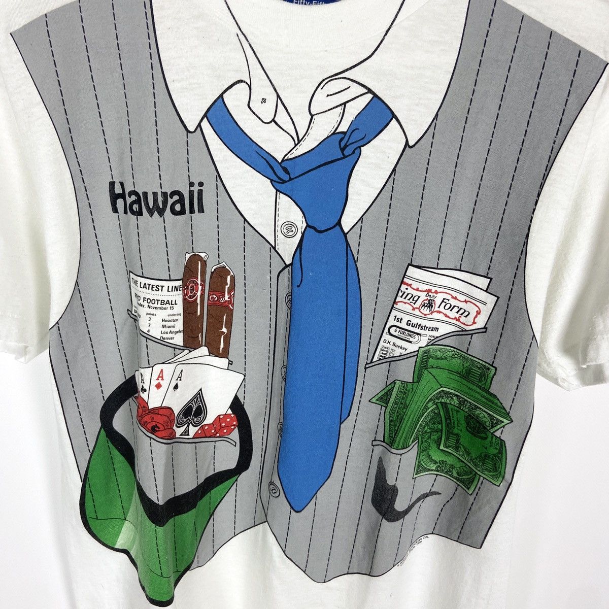 Vintage Vintage 80s Athletic Supporter Hawaii Money maker Casino tee Size US L / EU 52-54 / 3 - 3 Thumbnail