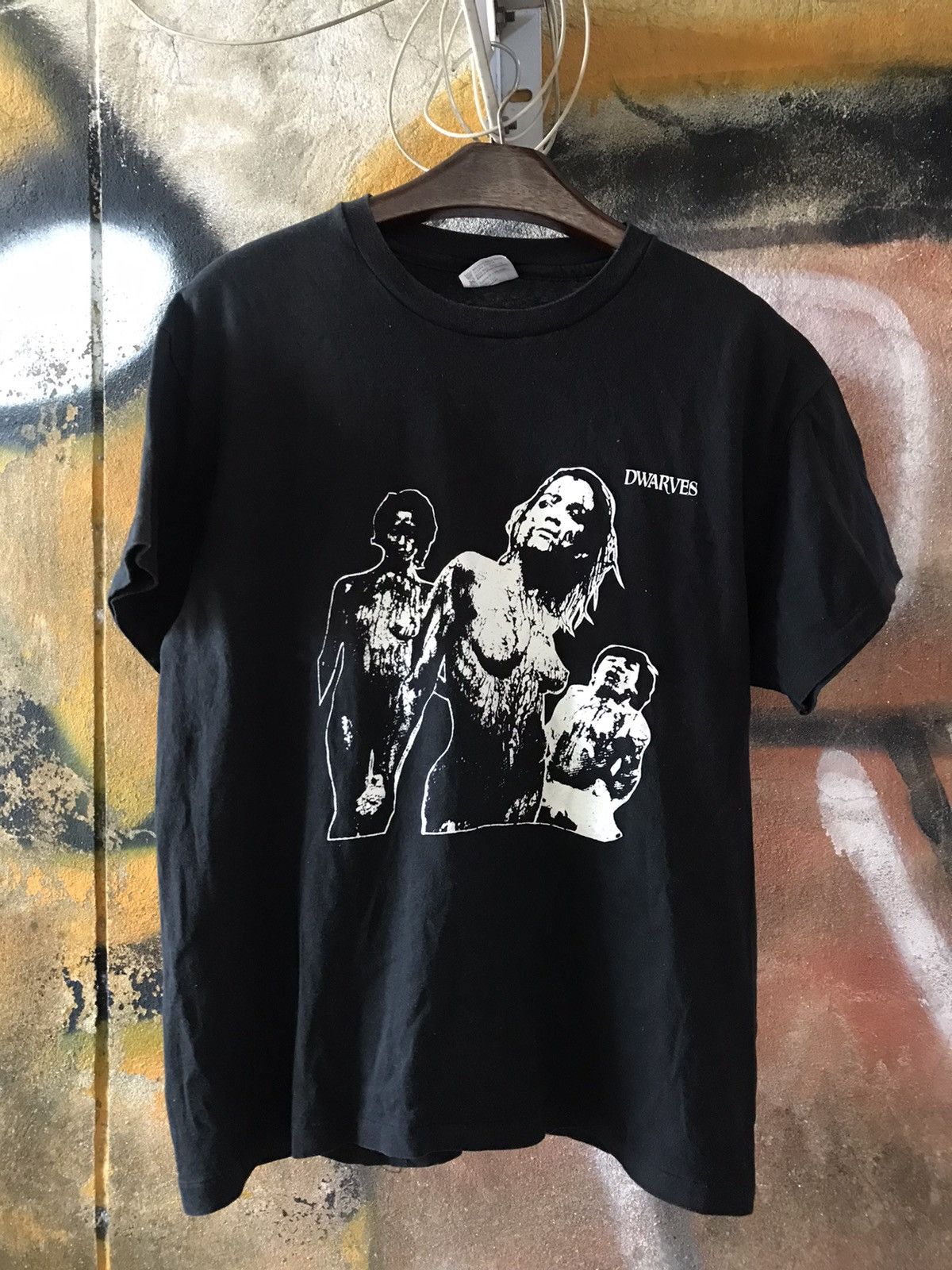 T-shirt Noir Unisexe Dwarves Rock Concert - Coton, Manches Courtes, Taille XL - Sans étiquettes, Coupé Confort