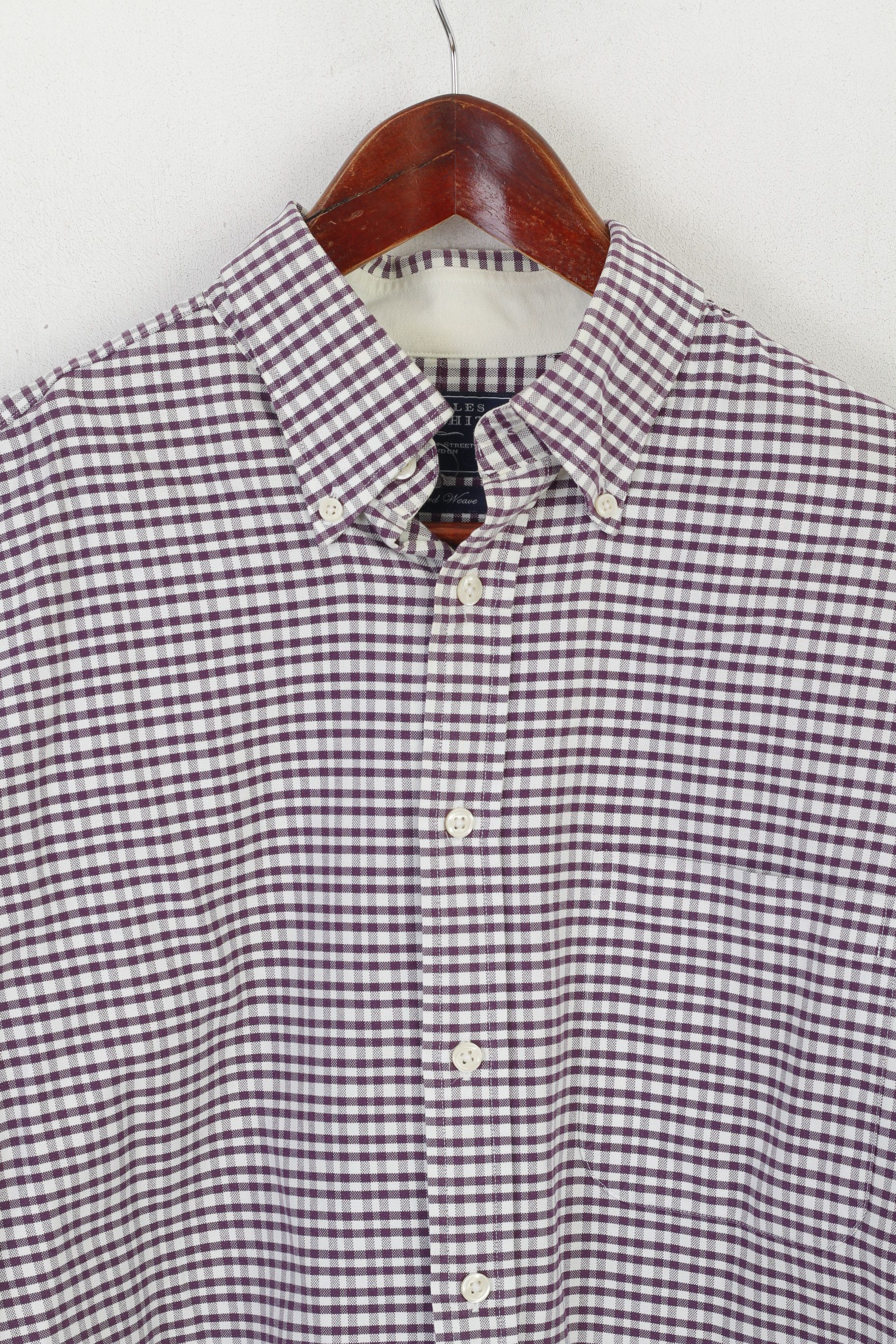 Charles Tyrwhitt Charles Tyrwhitt Men M Casual Shirt Puple Check 5297 Size US M / EU 48-50 / 2 - 2 Thumbnail