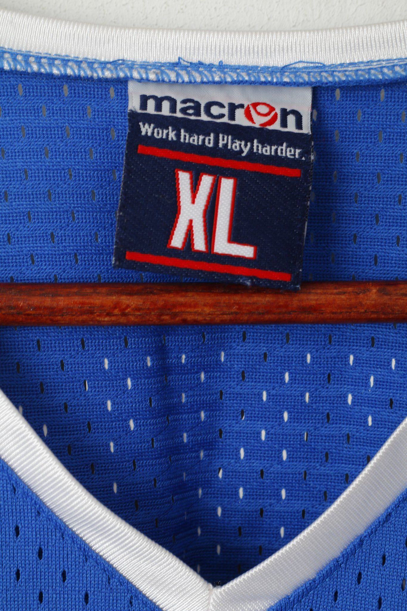 Macron Macron Men XL Sleeveless Blue Mesh V Neck Sport 5112 Size US XL / EU 56 / 4 - 4 Thumbnail