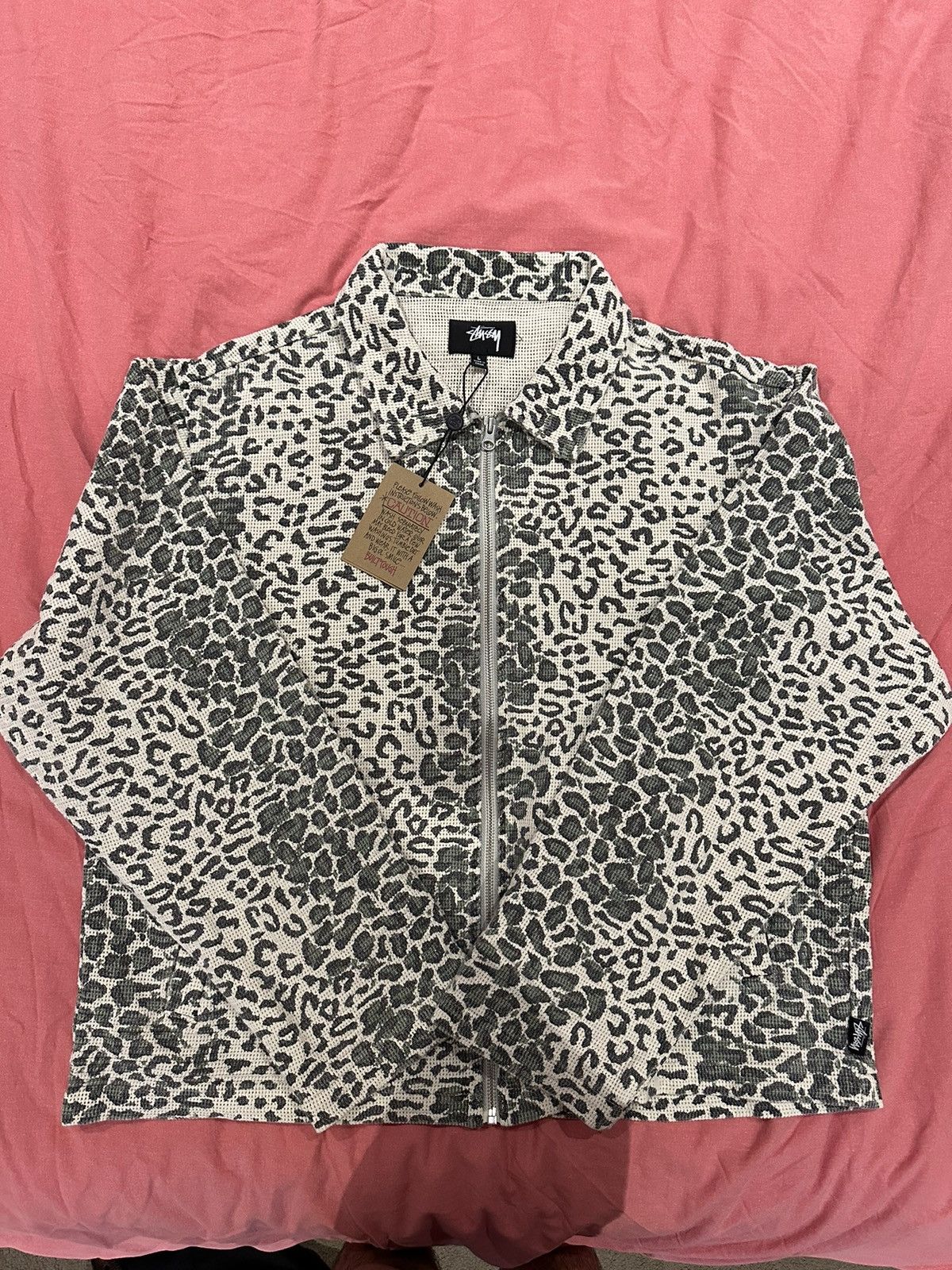 Stussy Stussy Leopard Mesh Zip Jacket Size L Brand new | Grailed