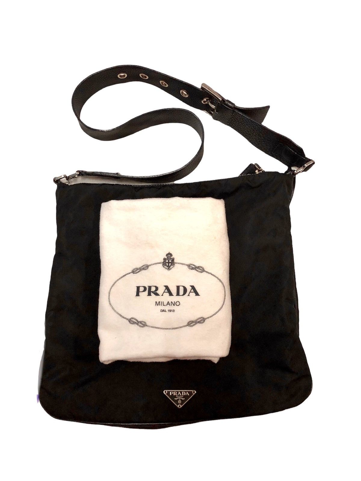 Prada AUTHENTIC PRADA NYLON LEATHER SHOULDER BAG Size ONE SIZE - 10 Thumbnail