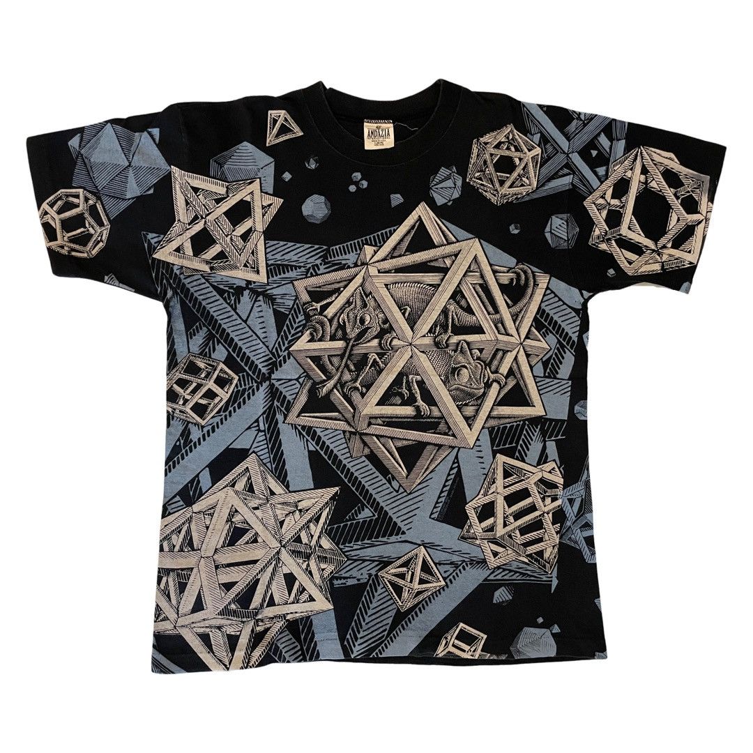 Vintage Vintage M.C. Escher Stars All Over Print T-Shirt | Grailed
