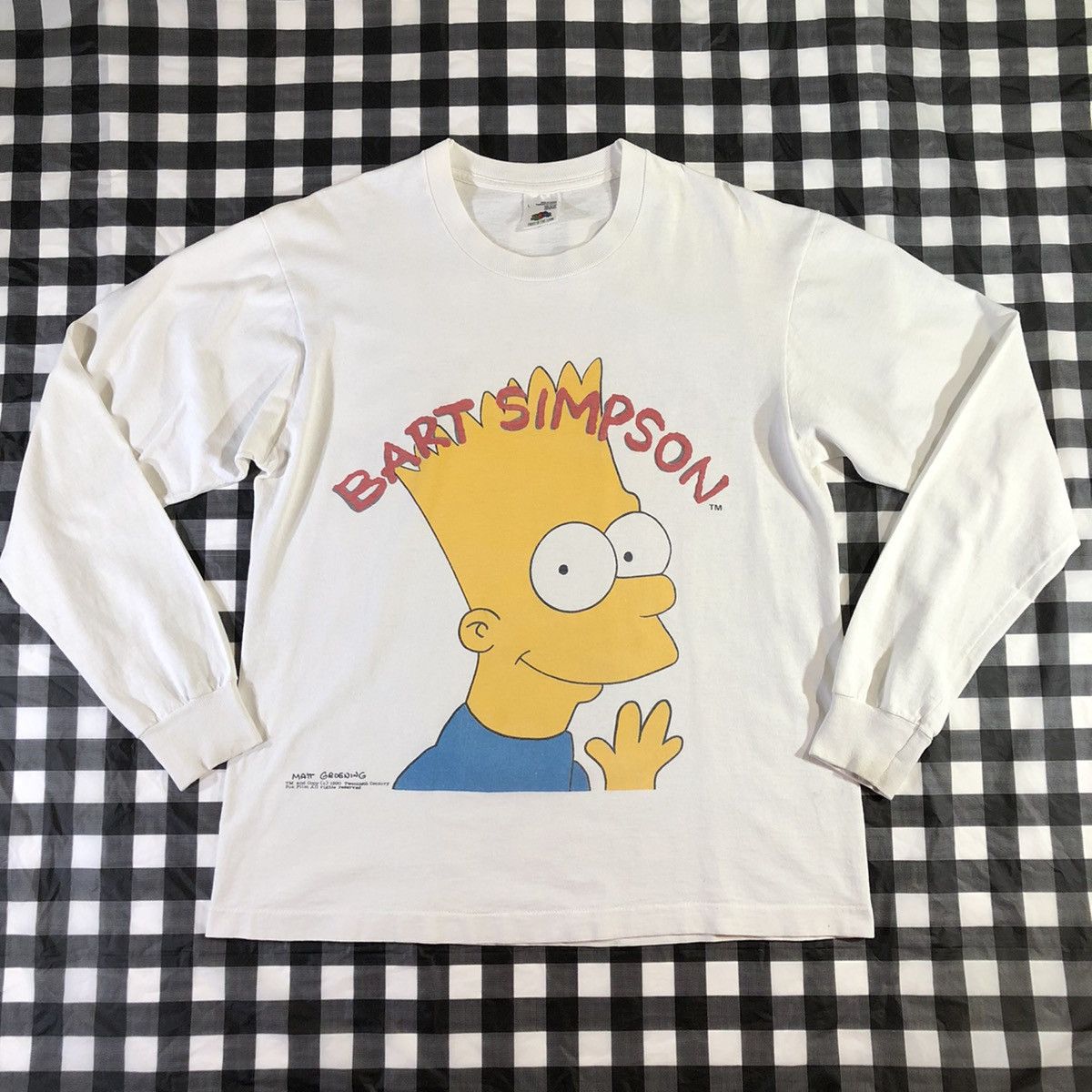 The Simpsons × Vintage Bart Simpson 1990 Big Print Mirror Vintage L/S T Shirt Size US L / EU 52-54 / 3 - 1 Thumbnail