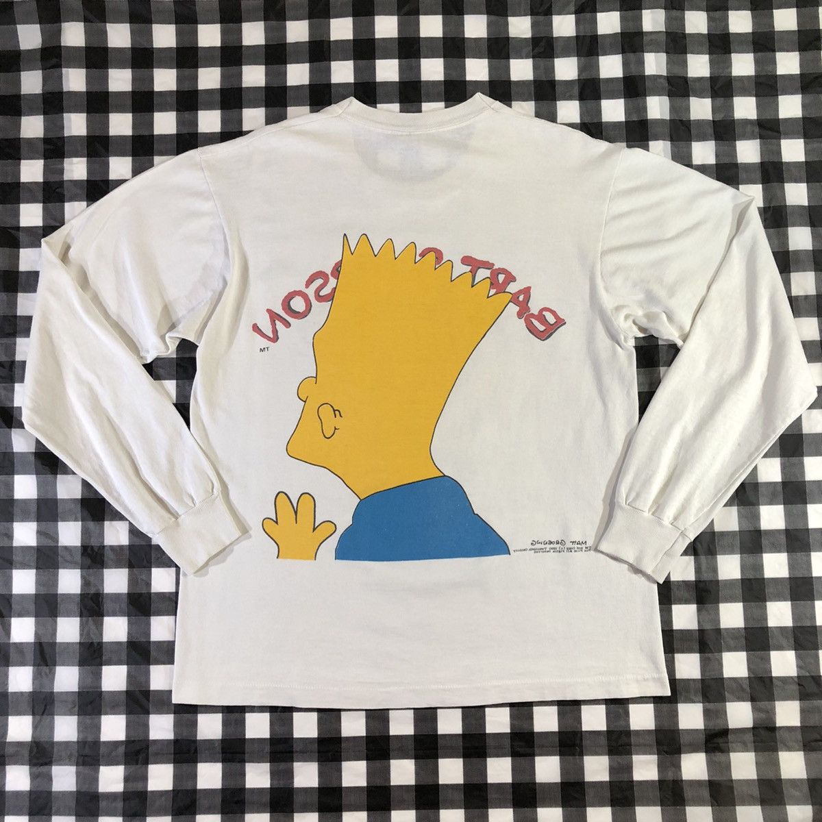 The Simpsons × Vintage Bart Simpson 1990 Big Print Mirror Vintage L/S T Shirt Size US L / EU 52-54 / 3 - 2 Thumbnail