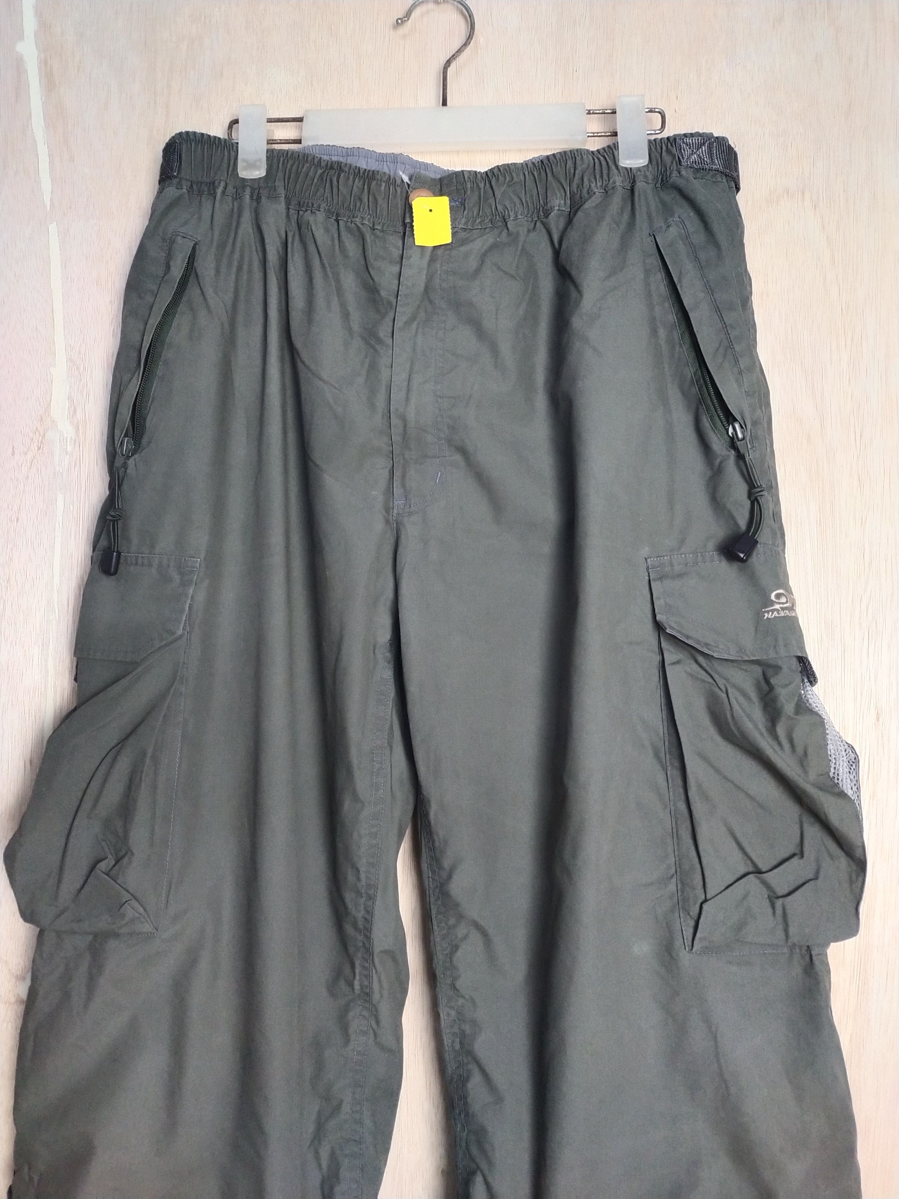 Japanese Brand DL PIKO multipocket hiking tactical Green Cargo Pants #2864 Size US 35 - 2 Thumbnail