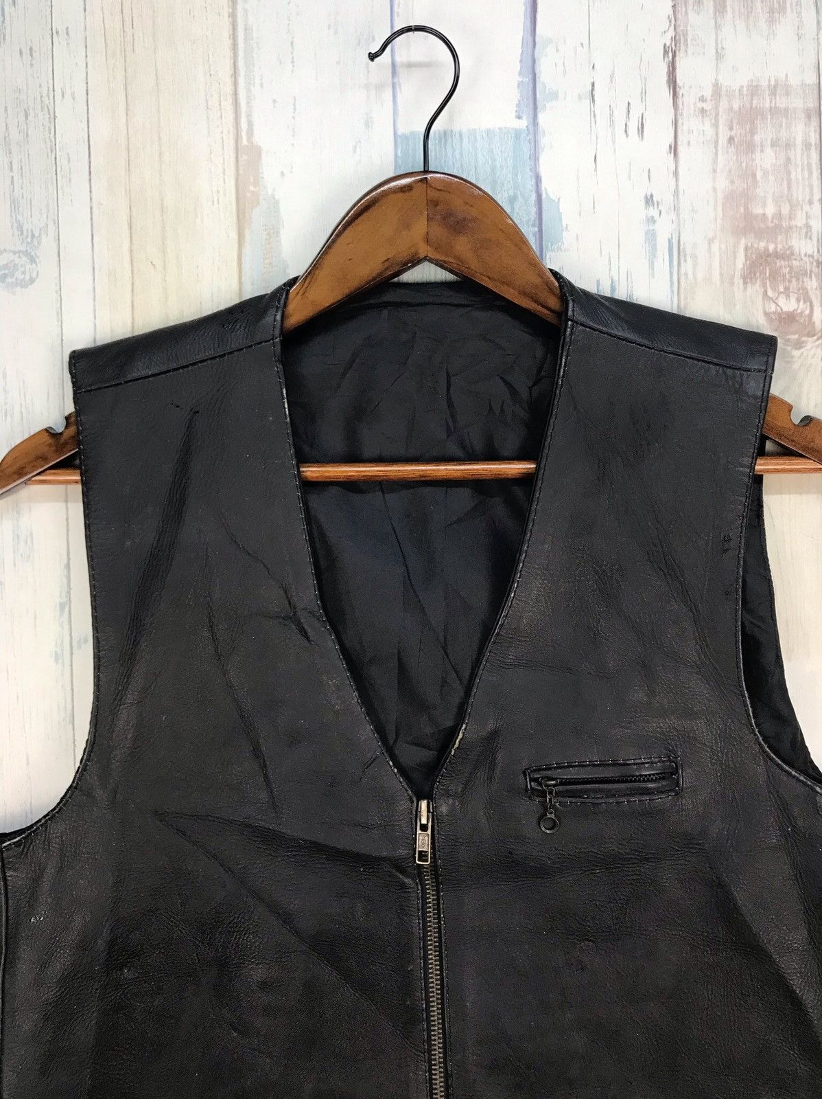 Genuine Leather × Vintage Vintage Leather Vest Size US L / EU 52-54 / 3 - 5 Thumbnail