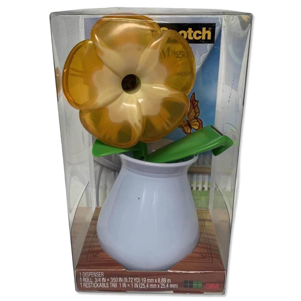 Vintage Scotchbrite Flower Tape Dispenser, 1" Core for 1/2" and 3/4