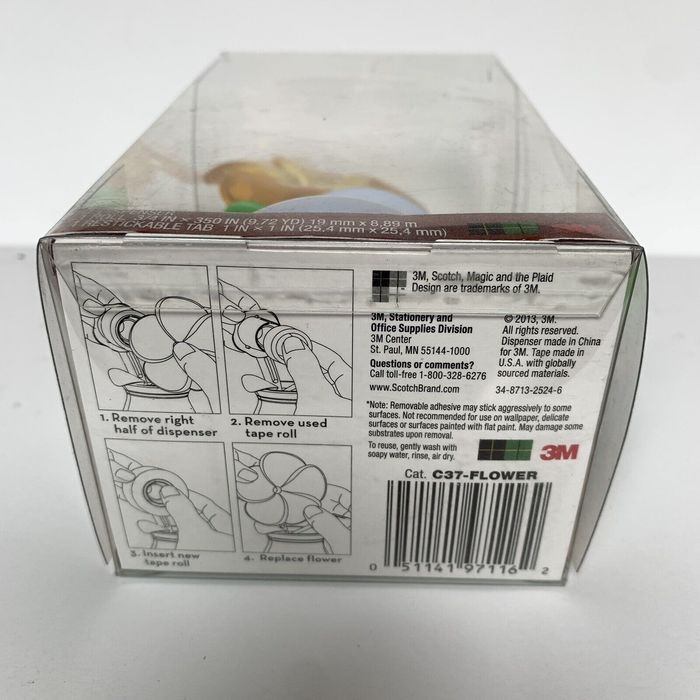 Vintage Scotchbrite Flower Tape Dispenser, 1" Core for 1/2" and 3/4