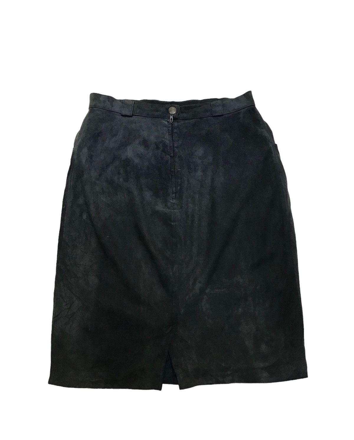 Iceberg Vintage Iceberg Pelle Leather Embroidery Logo Skirt Size 28" / US 6 / IT 42 - 2 Thumbnail