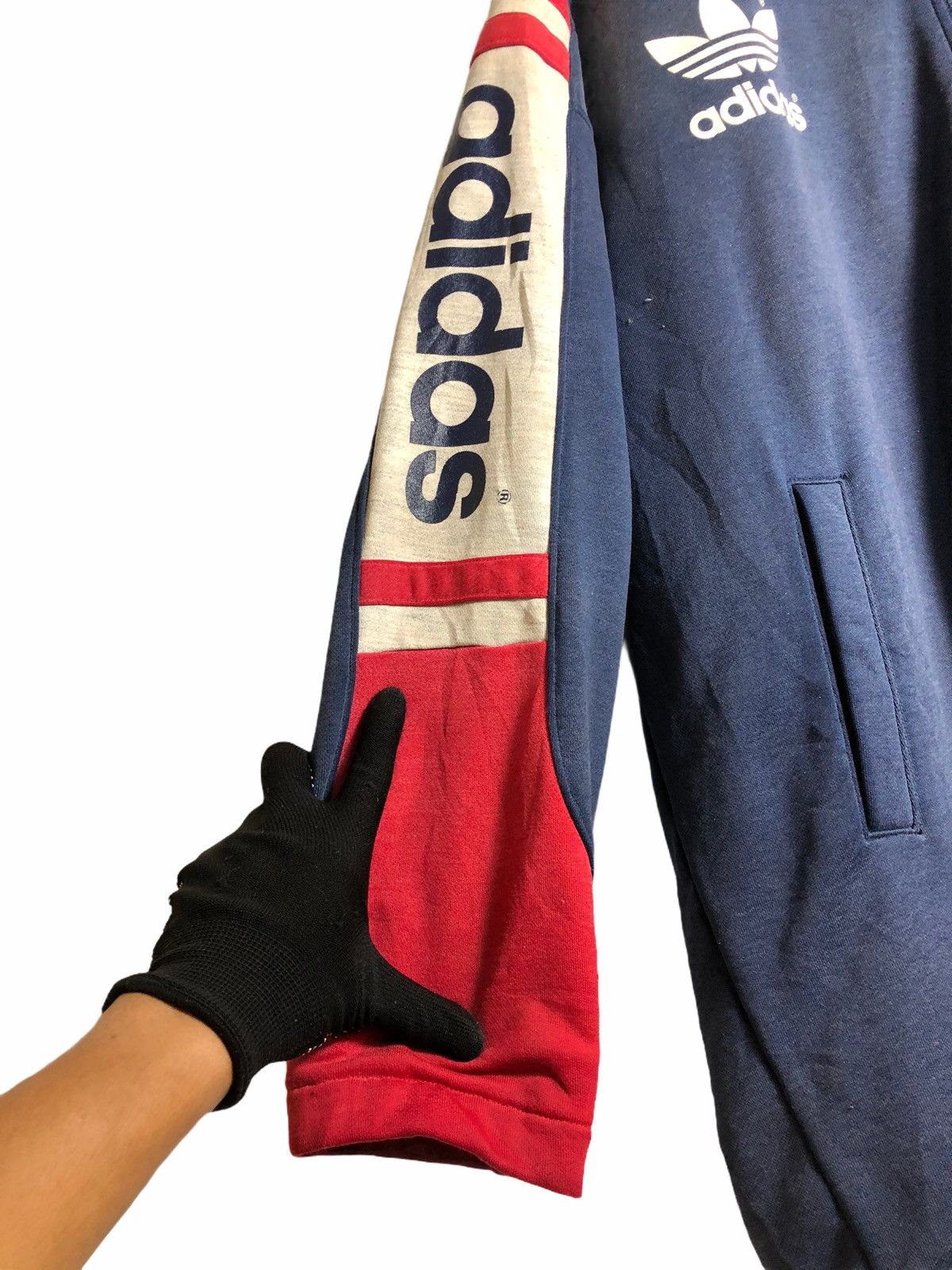 Adidas × Vintage Vintage 90s Adidas Hoodies spellout Size US XL / EU 56 / 4 - 6 Thumbnail