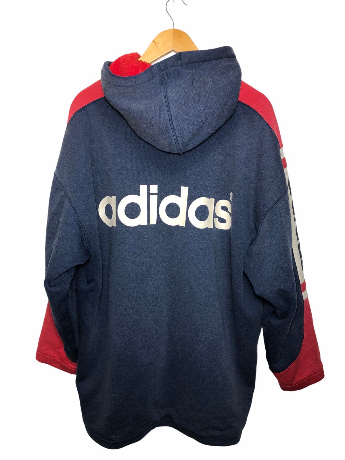 Adidas × Vintage Vintage 90s Adidas Hoodies spellout Size US XL / EU 56 / 4 - 2 Thumbnail