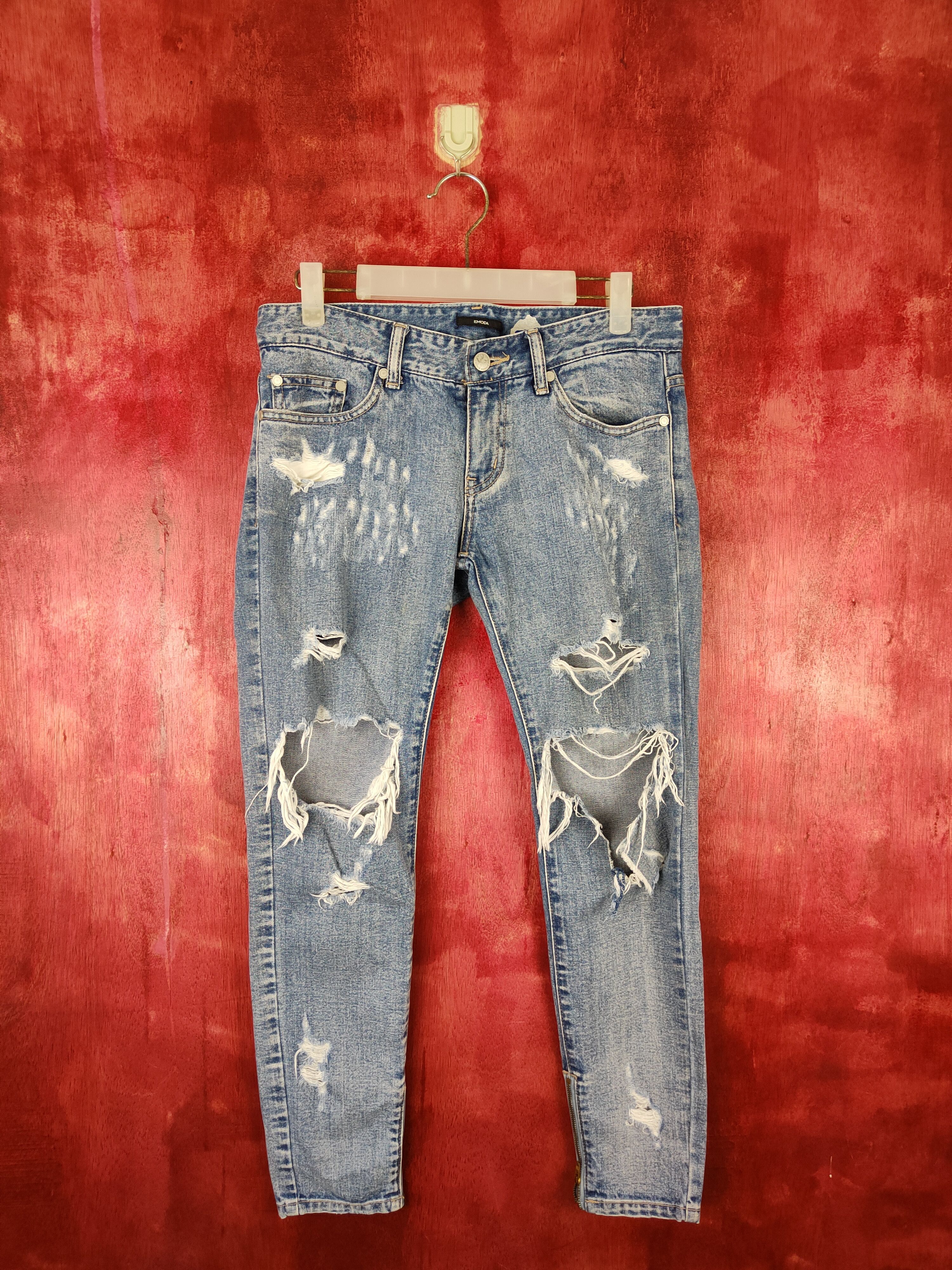 Emoda Blue Denim Ripped Distressed Denim#5963