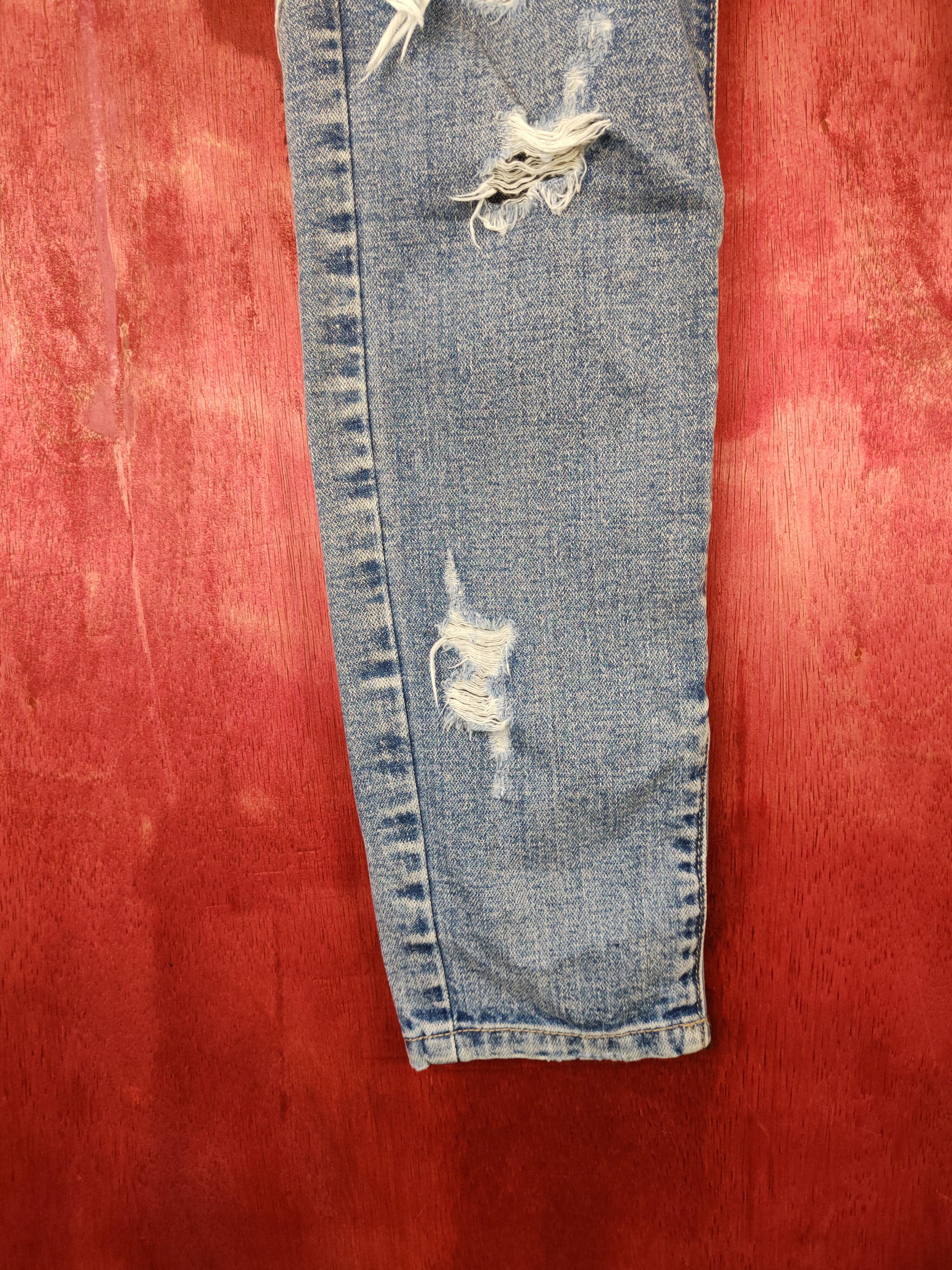 Japanese Brand Emoda Blue Denim Ripped Distressed Denim#5963 Size 30" / US 8 / IT 44 - 4 Thumbnail