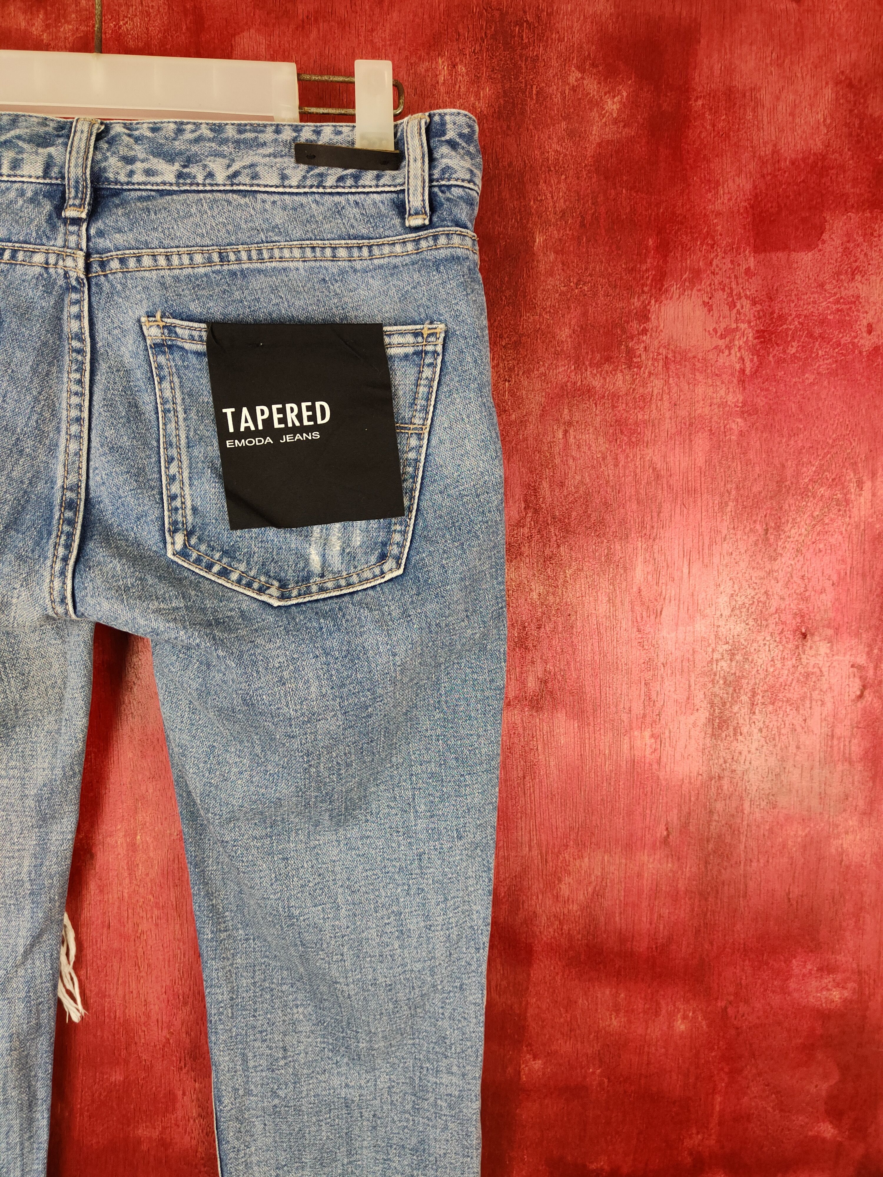 Japanese Brand Emoda Blue Denim Ripped Distressed Denim#5963 Size 30" / US 8 / IT 44 - 11 Thumbnail