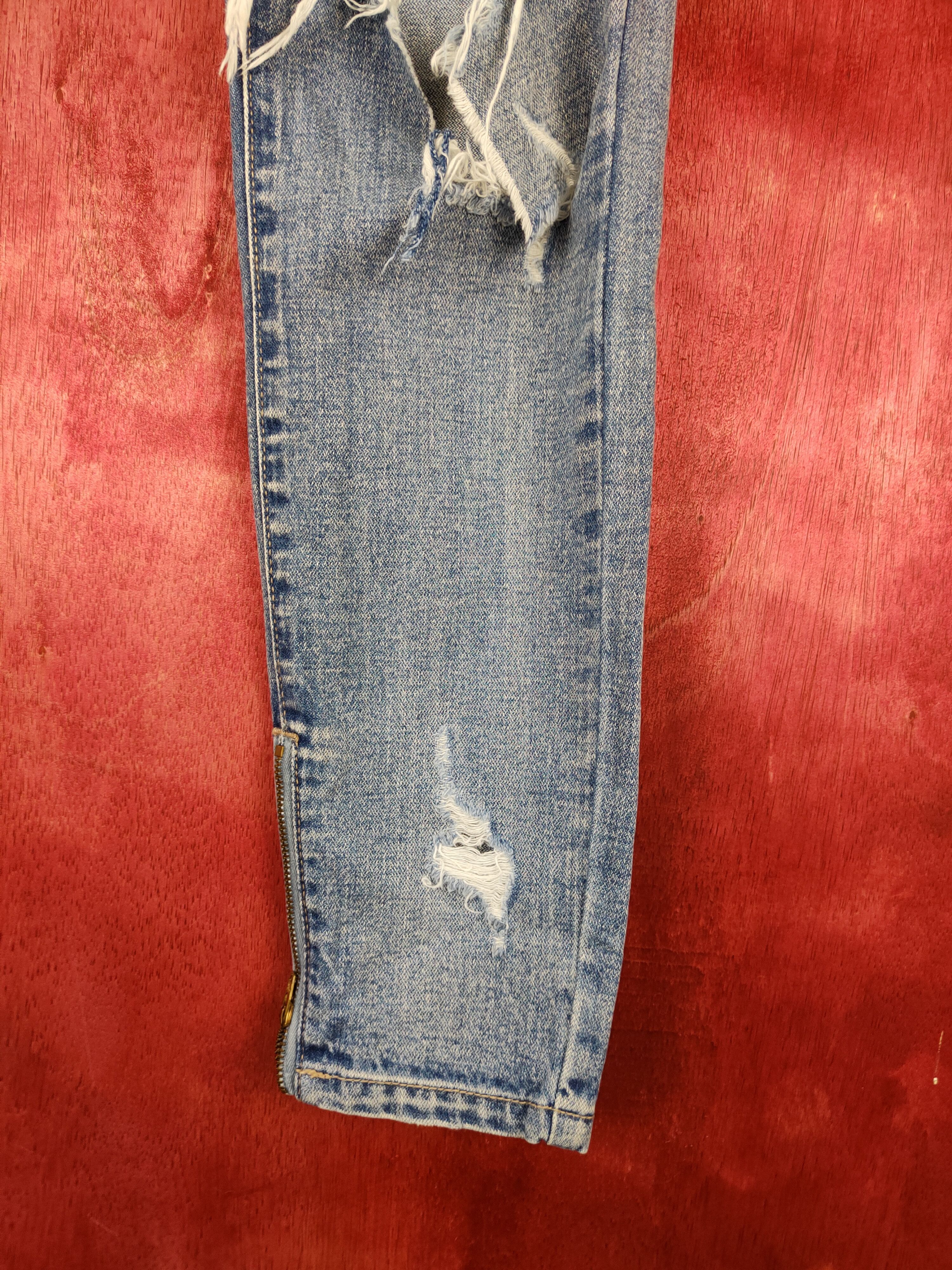 Japanese Brand Emoda Blue Denim Ripped Distressed Denim#5963 Size 30" / US 8 / IT 44 - 6 Thumbnail