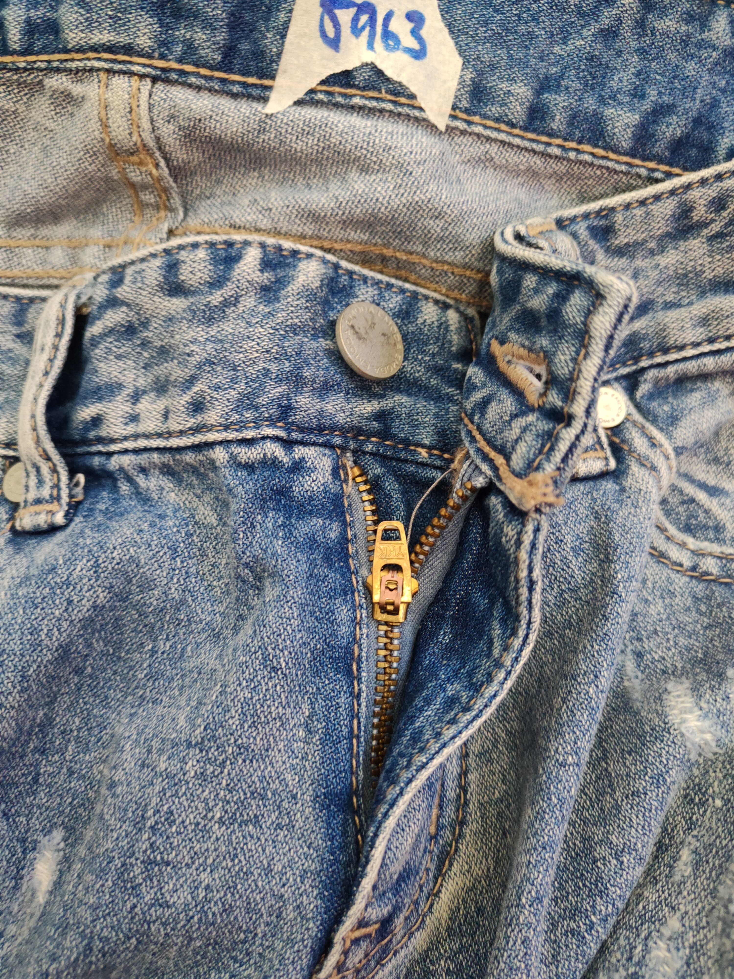 Japanese Brand Emoda Blue Denim Ripped Distressed Denim#5963 Size 30" / US 8 / IT 44 - 14 Thumbnail