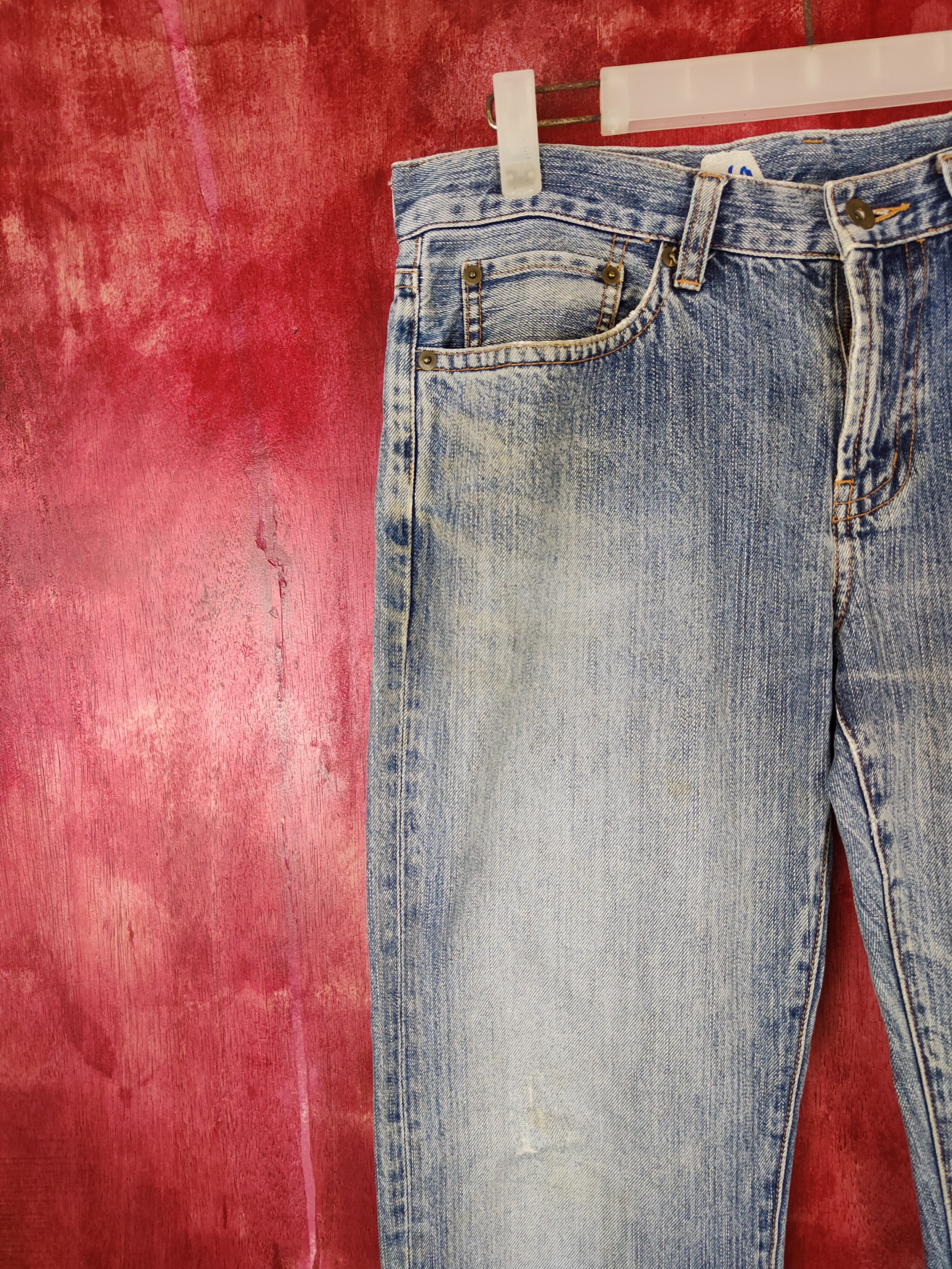 Japanese Brand × Vintage Uniqlo vintage Faded Distressed Denim jeans pants #5960 Size US 32 / EU 48 - 3 Thumbnail
