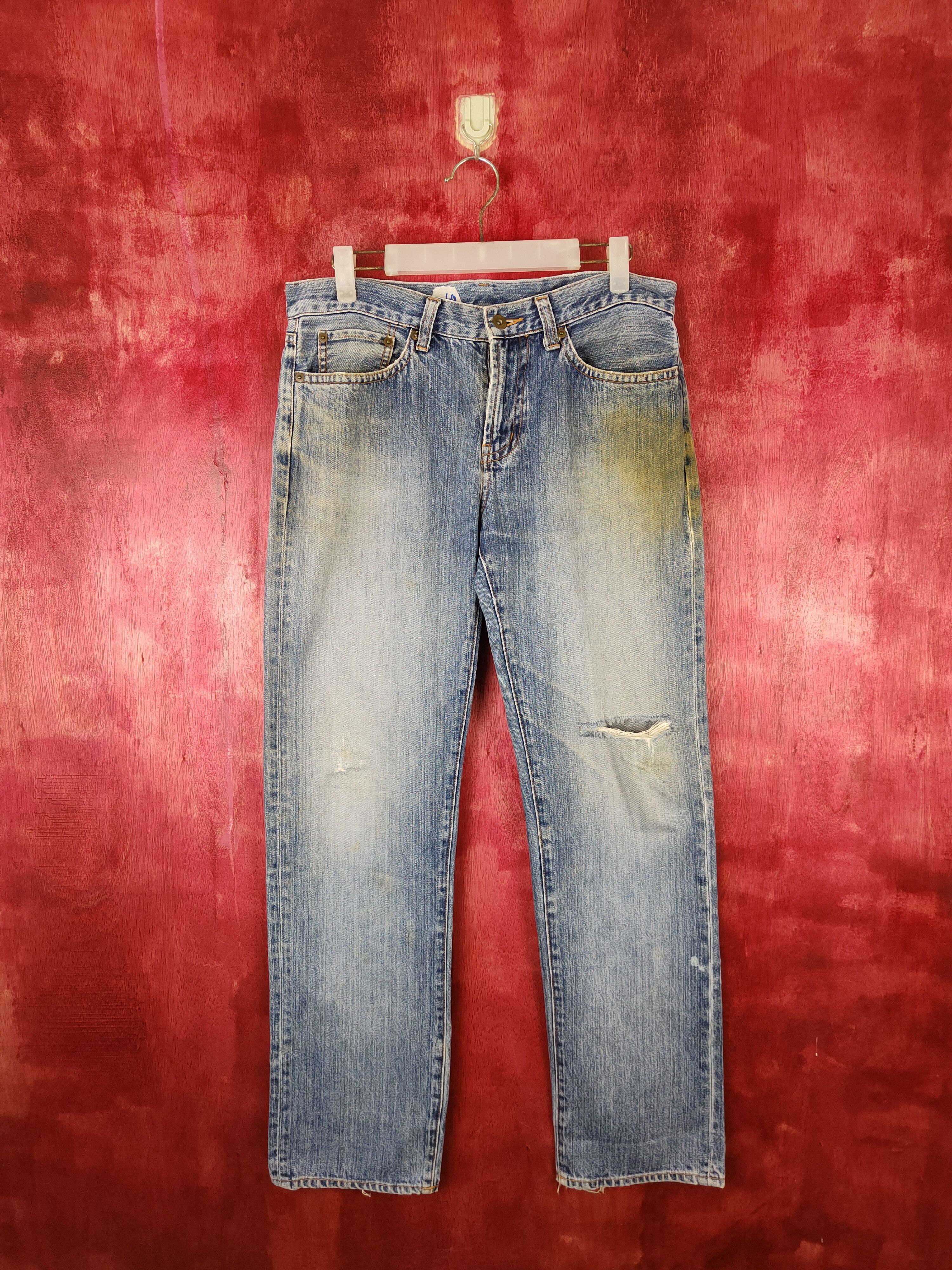 Japanese Brand × Vintage Uniqlo vintage Faded Distressed Denim jeans pants #5960 Size US 32 / EU 48 - 1 Thumbnail