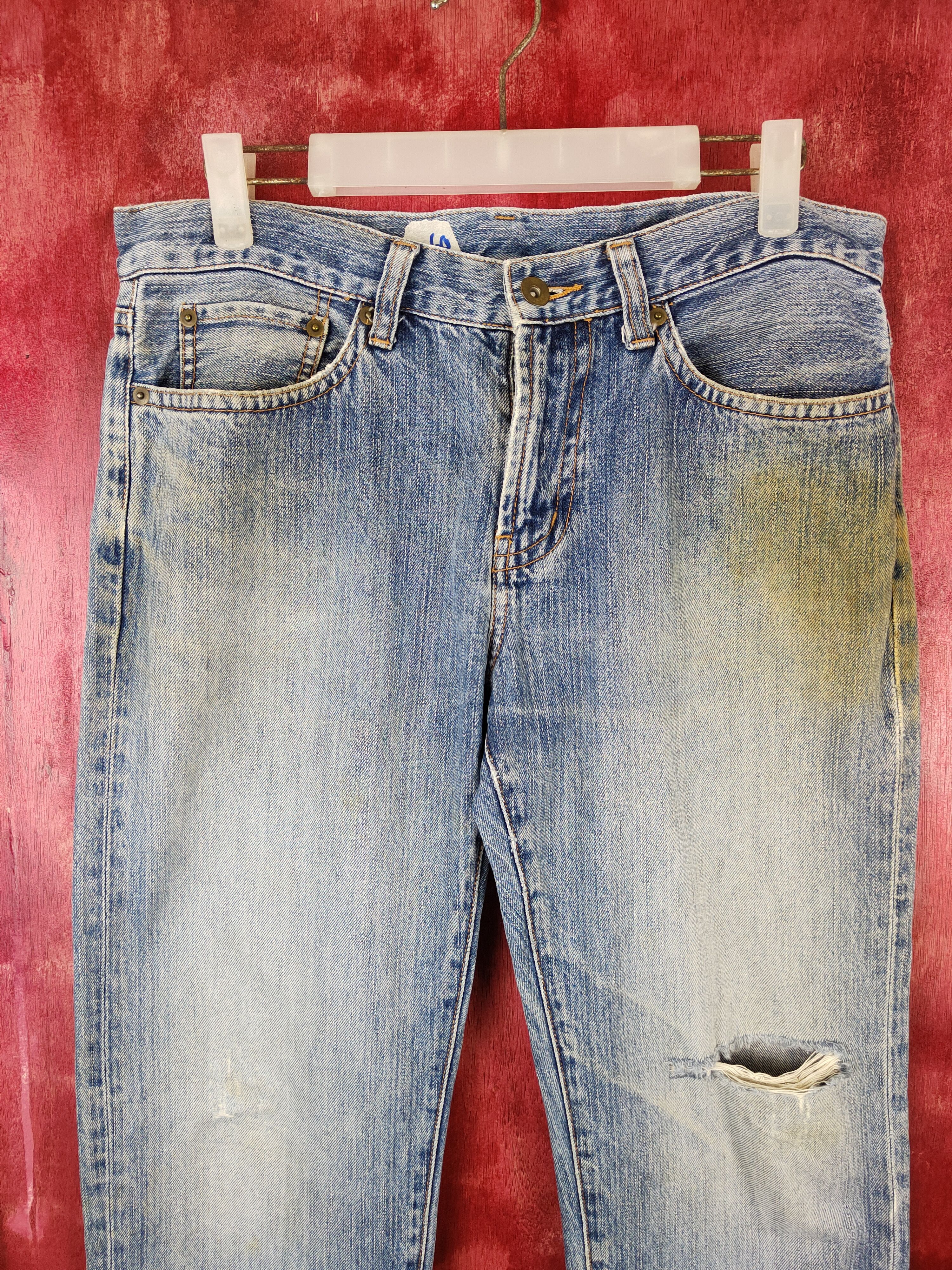 Japanese Brand × Vintage Uniqlo vintage Faded Distressed Denim jeans pants #5960 Size US 32 / EU 48 - 2 Thumbnail