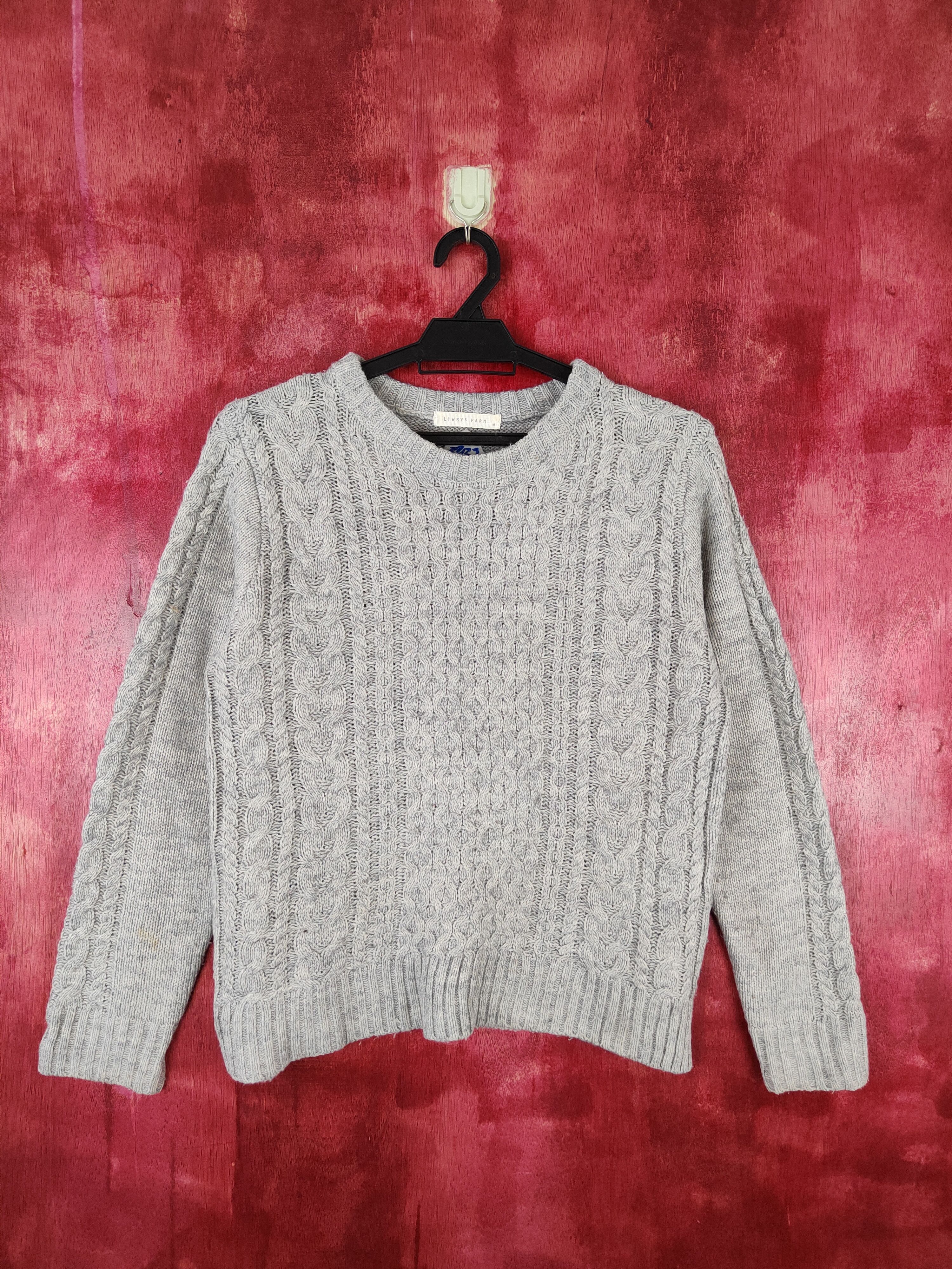 Aran Isles Knitwear × Japanese Brand × LOWRYS FARM Lowrys Farm japan cable aran isle Knitwear Sweater #5937 Size S / US 4 / IT 40 - 1 Thumbnail