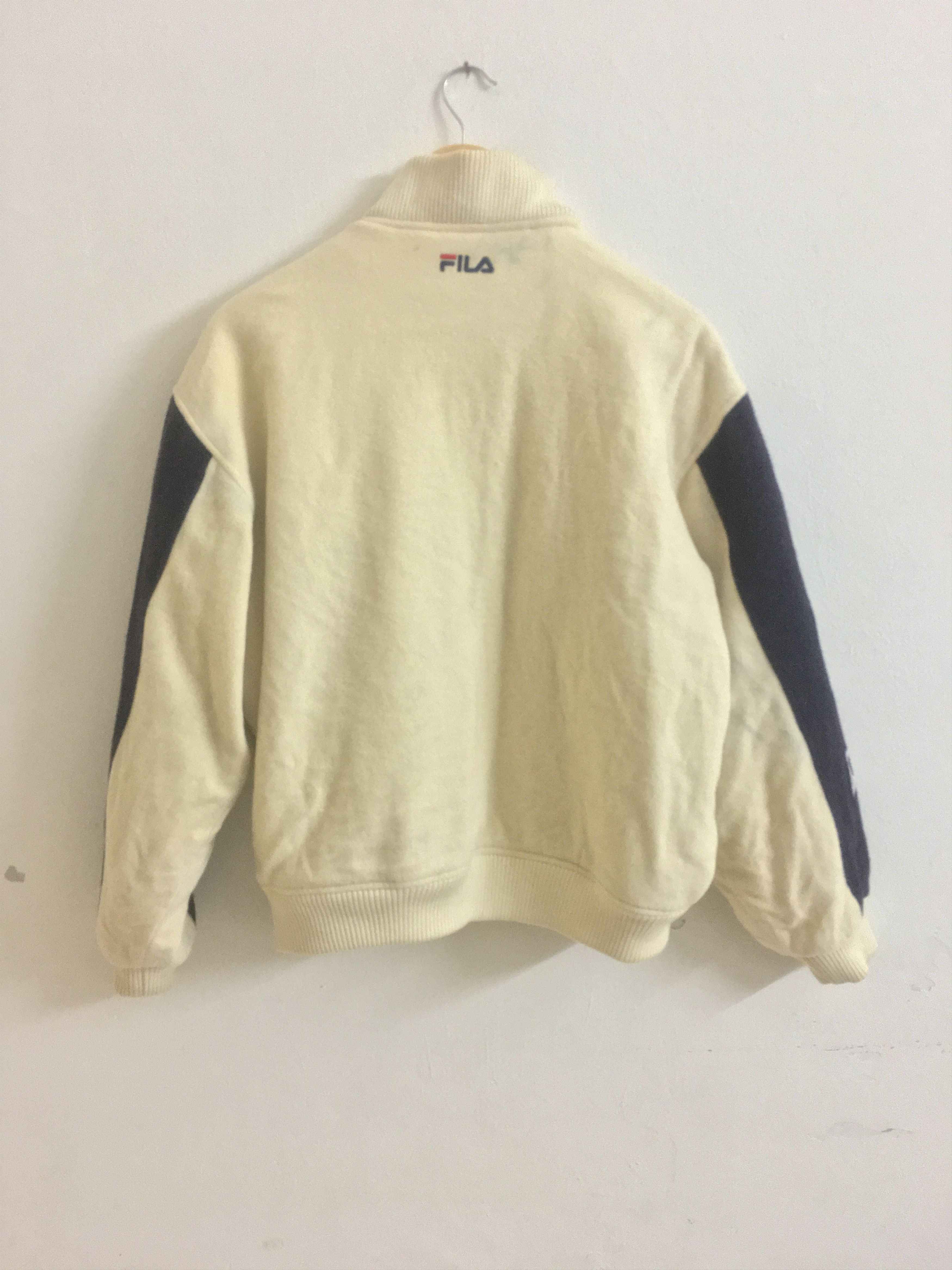 Fila × Vintage Vintage 90s Fila Biela Italia Zipper varsity Jacket Size US L / EU 52-54 / 3 - 2 Thumbnail