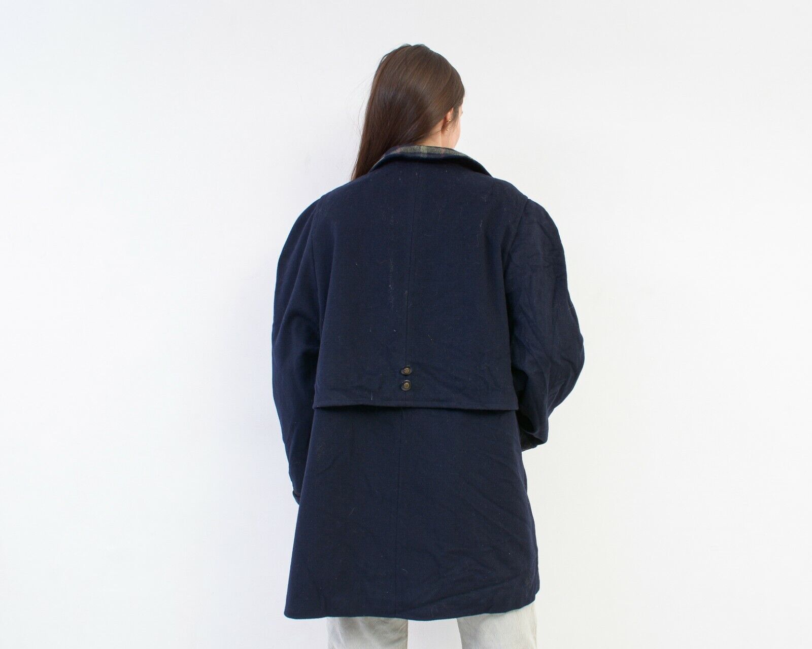 Other × Vintage 80's Women's Coat Jacket Overcoat Overcoat Check Plaid Size L / US 10 / IT 46 - 4 Thumbnail