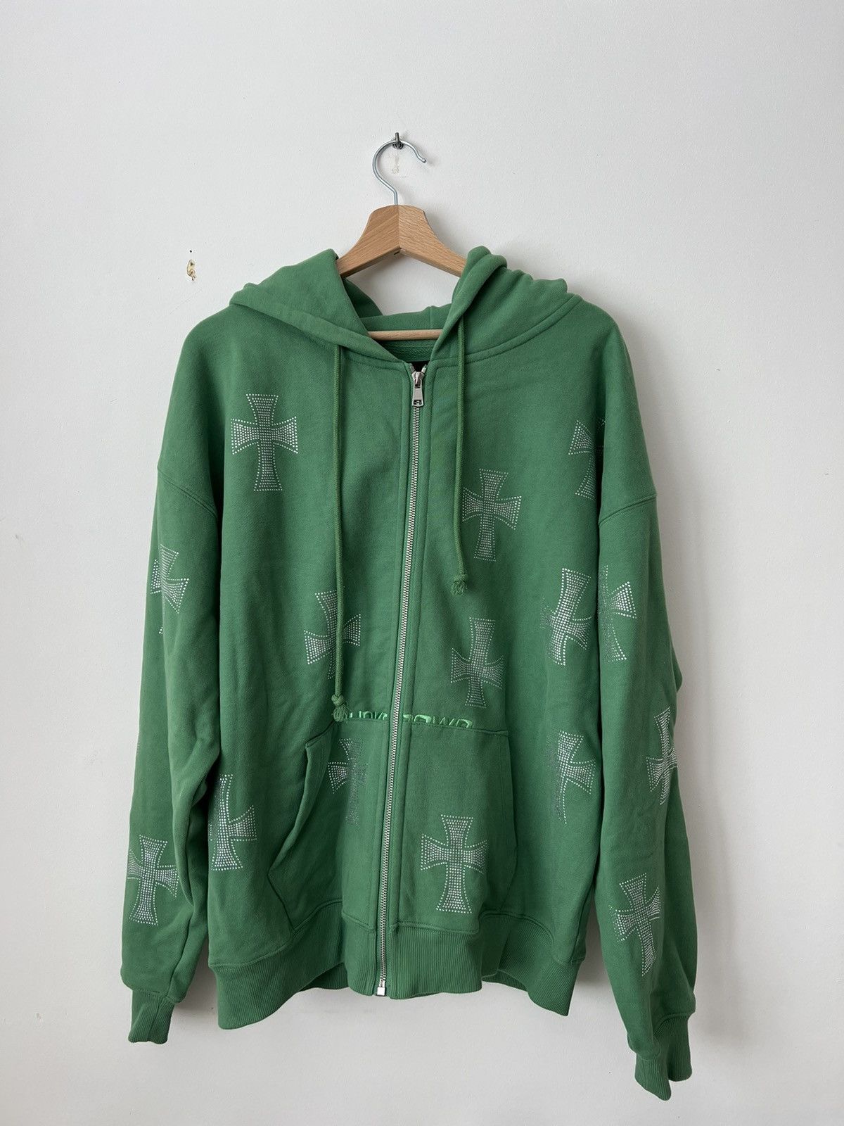Unknown London rhinestone zip up hoodie