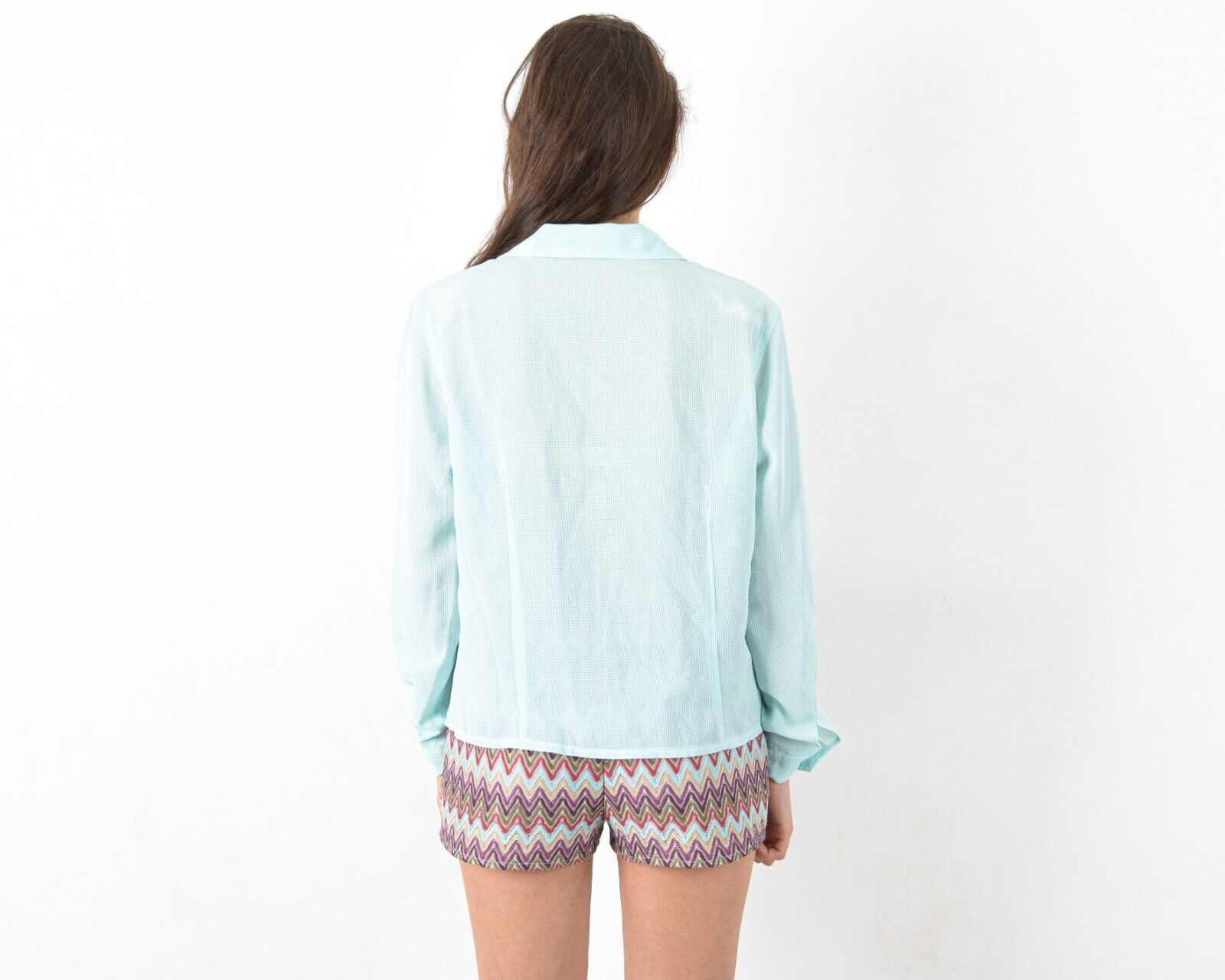 Other × Vintage 70's Plaid Shirt Long Sleeve Blouse Cute Summer Button Spain Size M / US 6-8 / IT 42-44 - 4 Thumbnail